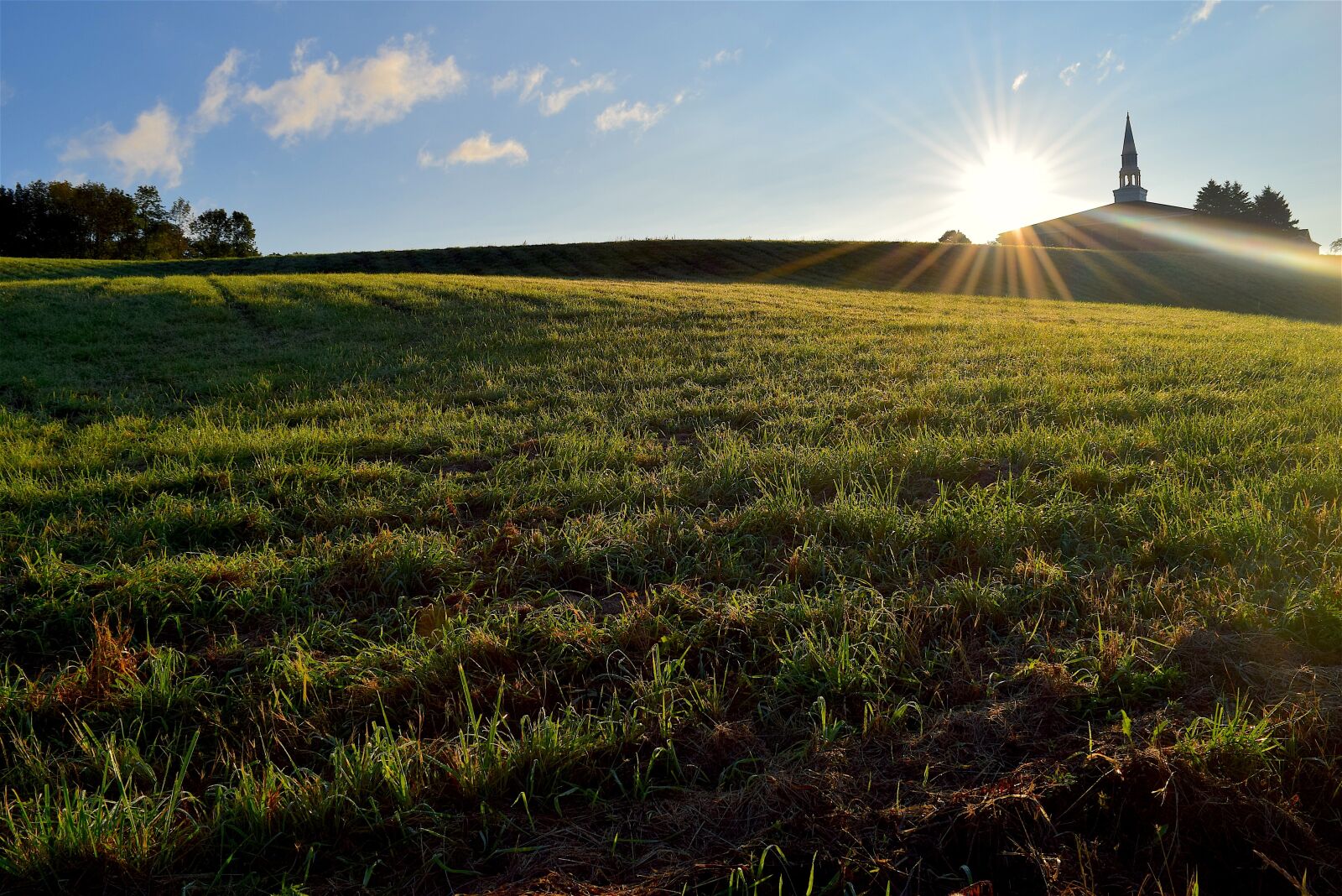 Nikon D3300 sample photo. Church, sunrise, grass photography
