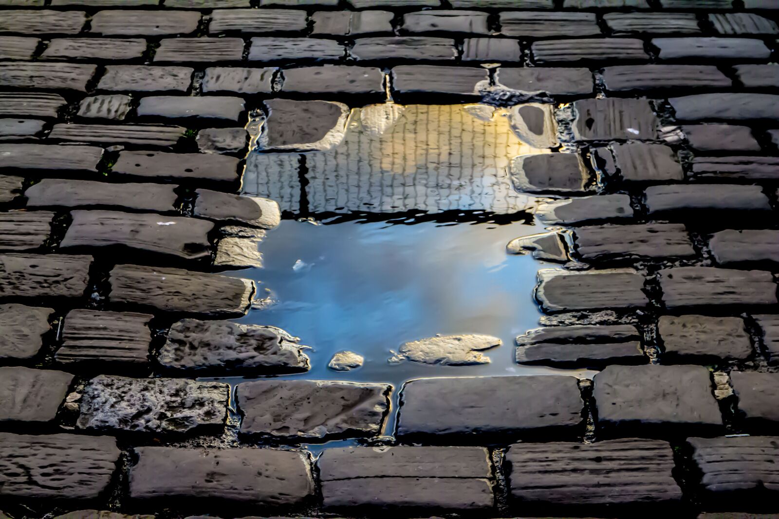 Canon EOS M sample photo. Reflection, brick road, rain photography