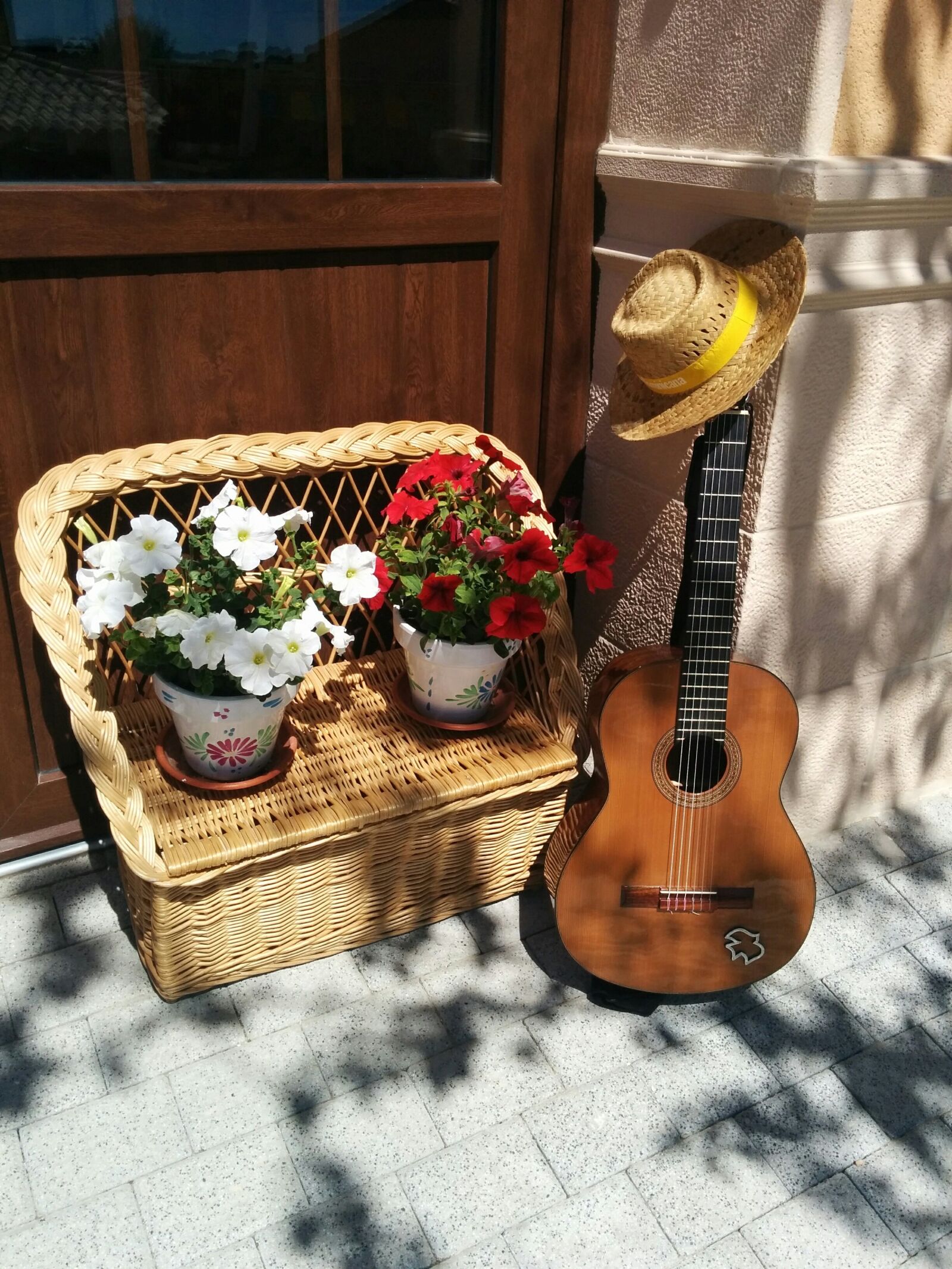 LG Nexus 5 sample photo. Guitar, flowers, pots photography