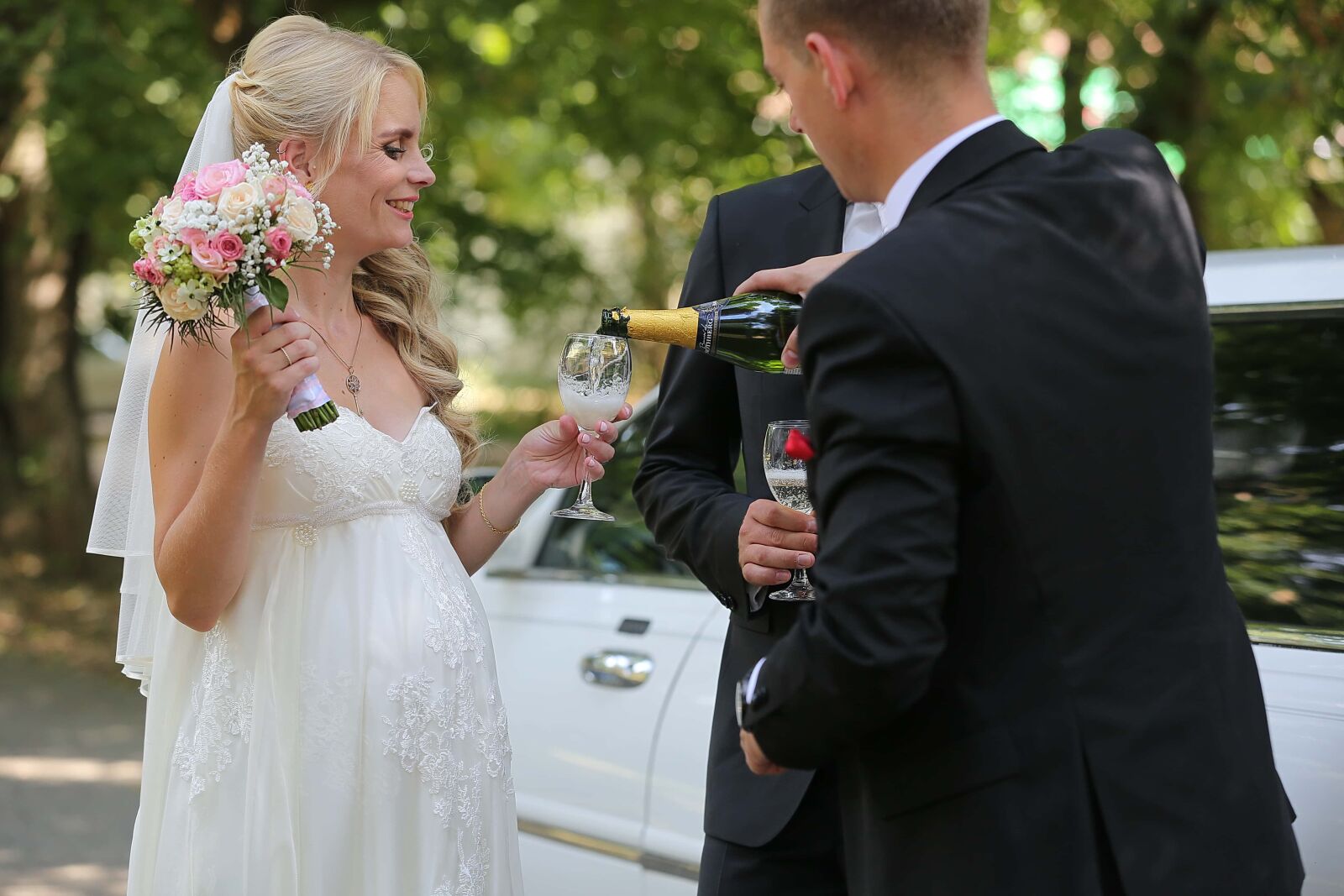 Canon EOS 5D Mark III sample photo. Godfather, bride, groom, celebration photography