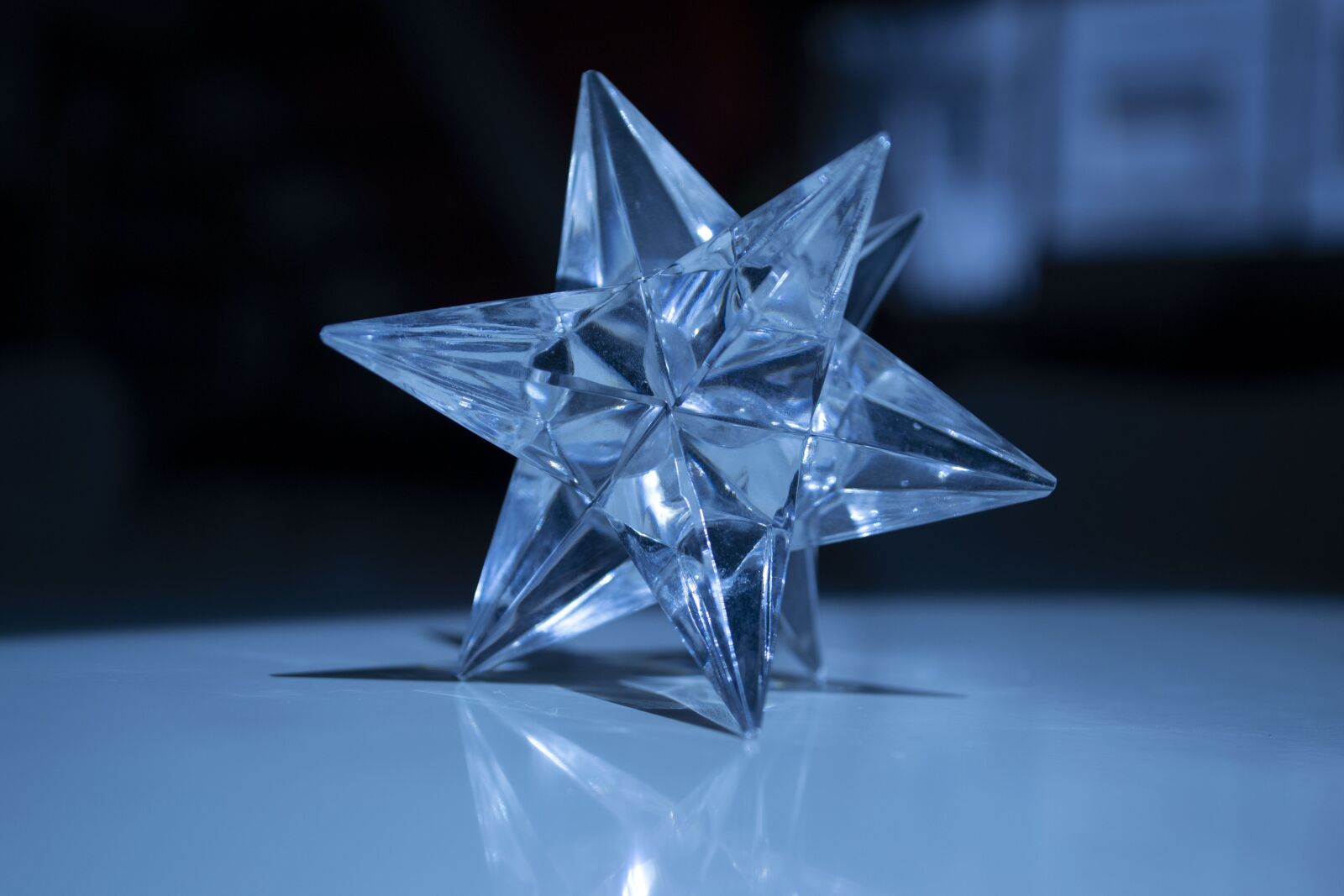 Nikon D3100 sample photo. Star, blue, glass photography