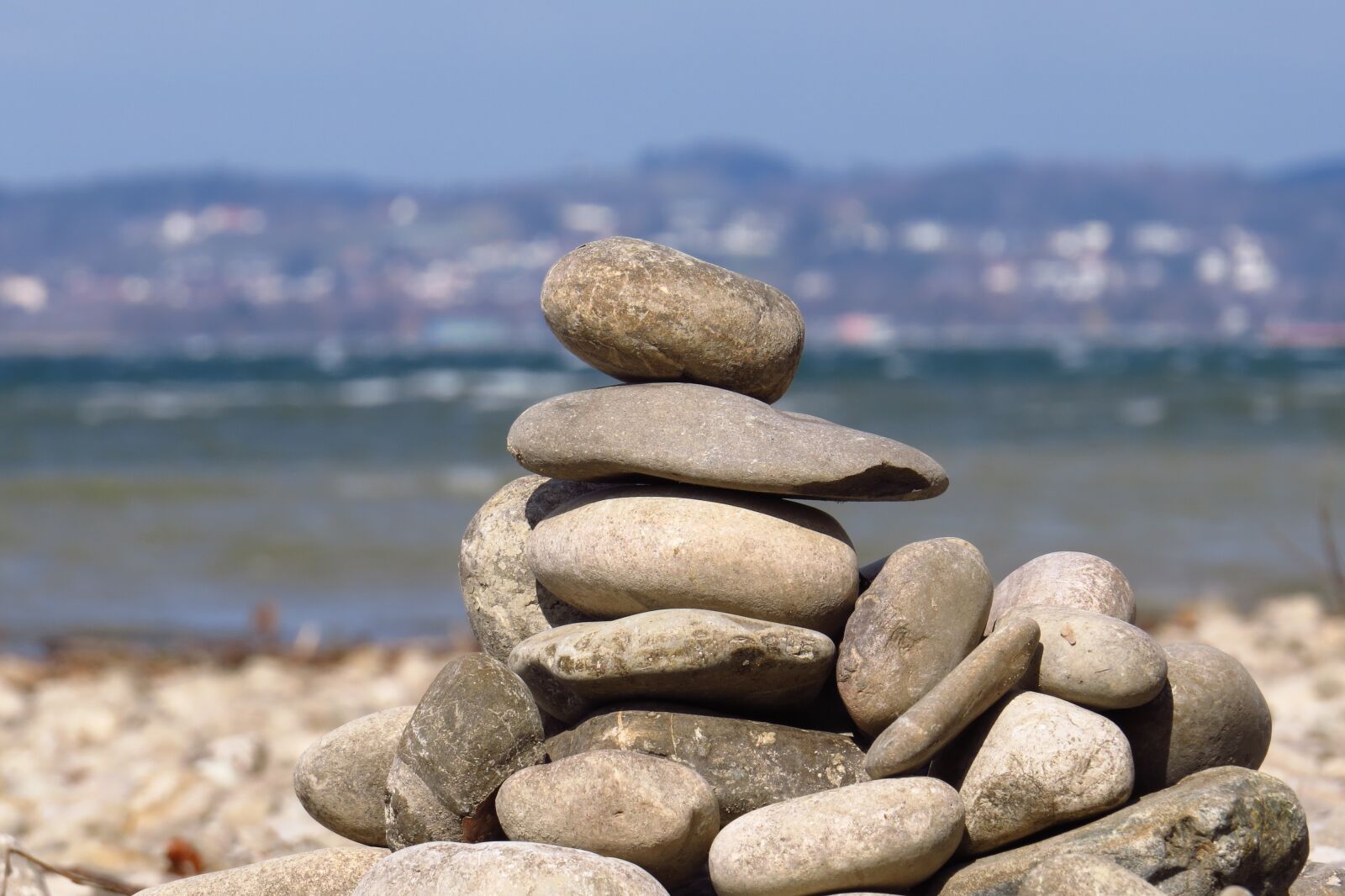 Canon PowerShot SX50 HS sample photo. Water, stones, lake constance photography
