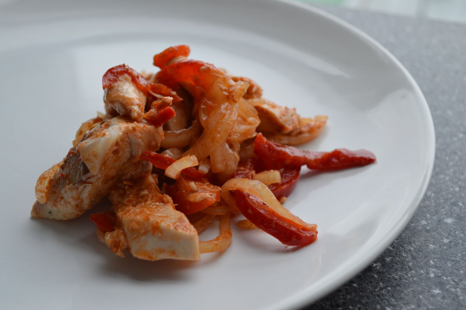 Nikon D3200 sample photo. Korean red chicken, spicy photography