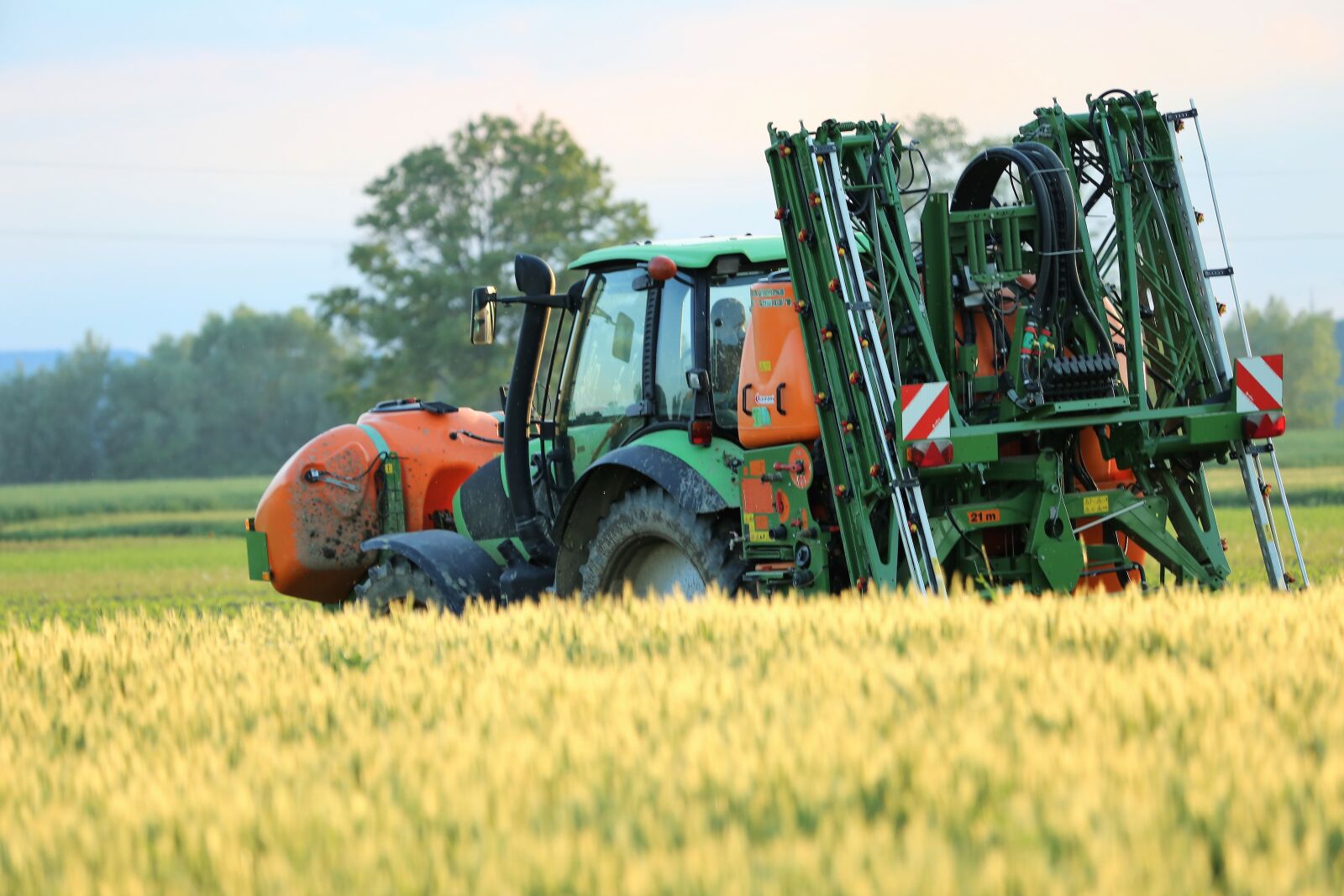 Canon EF 70-300 F4-5.6 IS II USM sample photo. Tractor, agriculture, wheat field photography