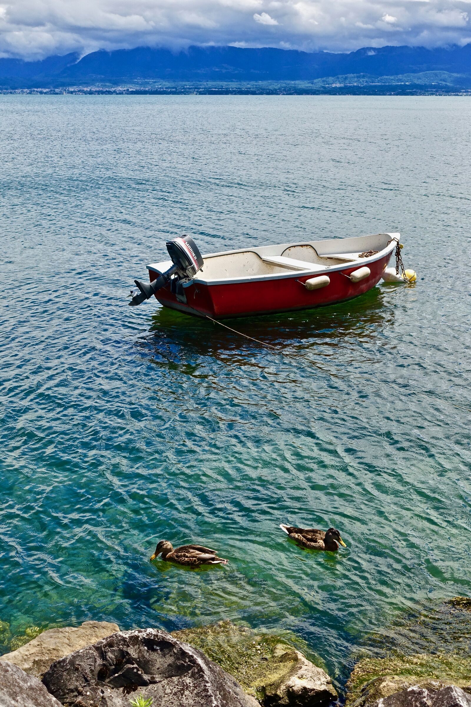 Sony Cyber-shot DSC-RX100 III sample photo. Boat, tranquil, ducks photography