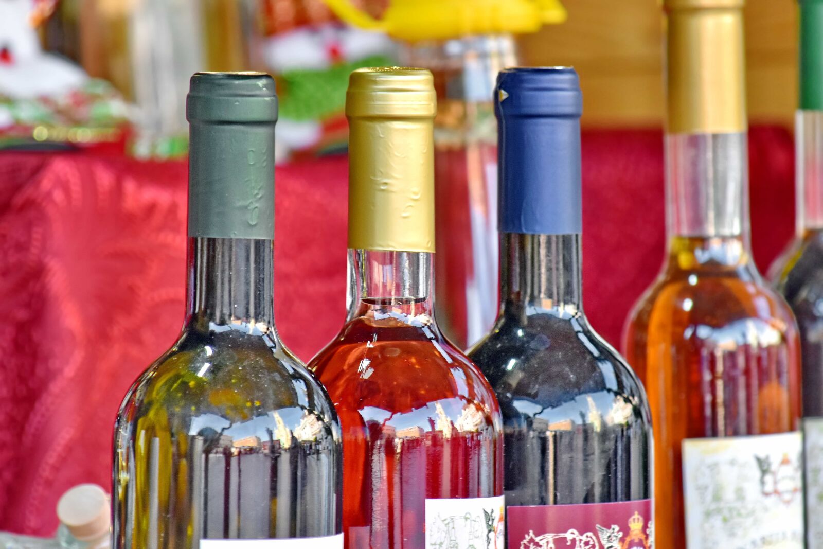 Nikon D5500 sample photo. Bottles, merchandise, red wine photography