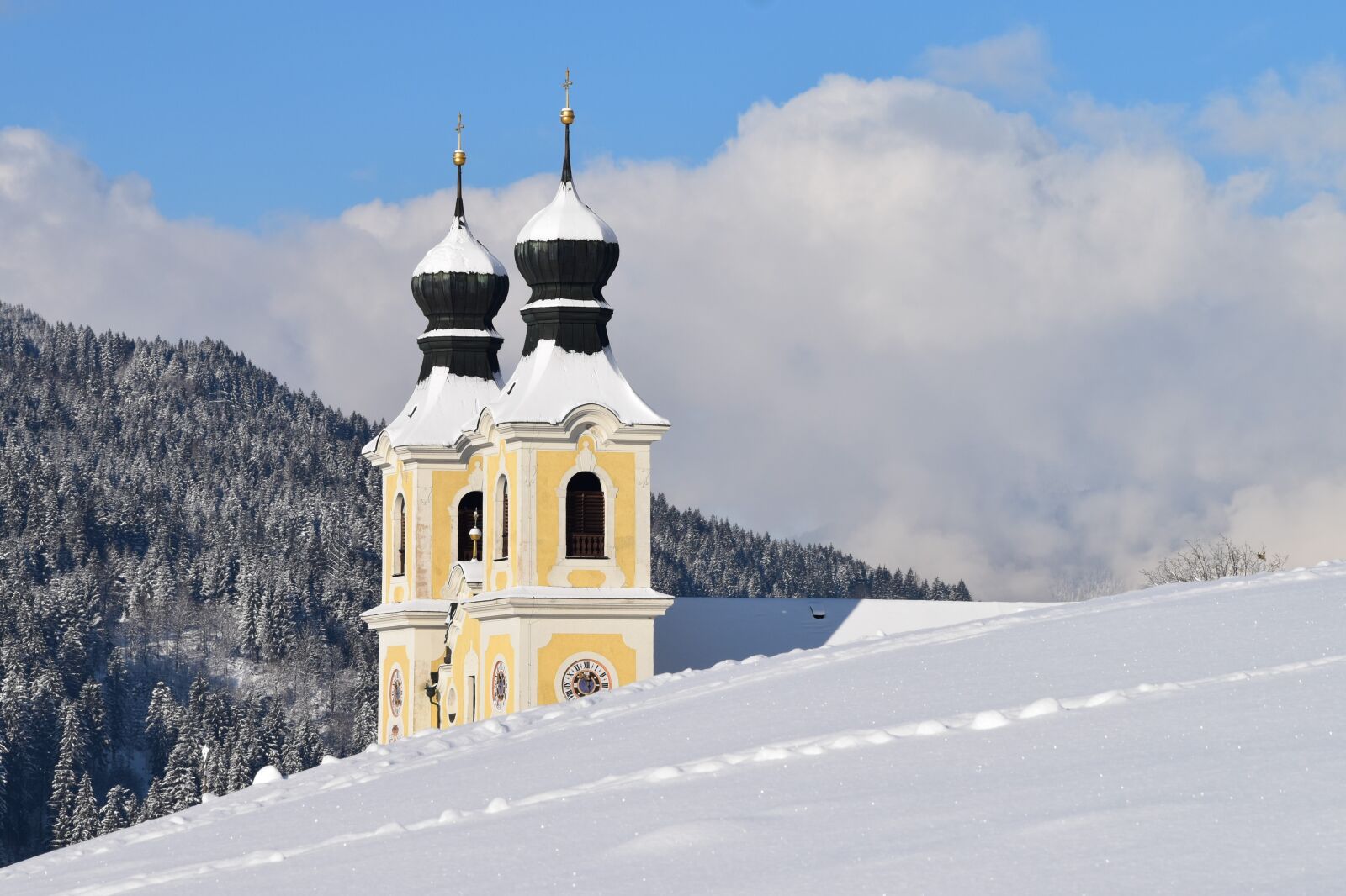 Nikon D5500 sample photo. Church, winter, snowy photography