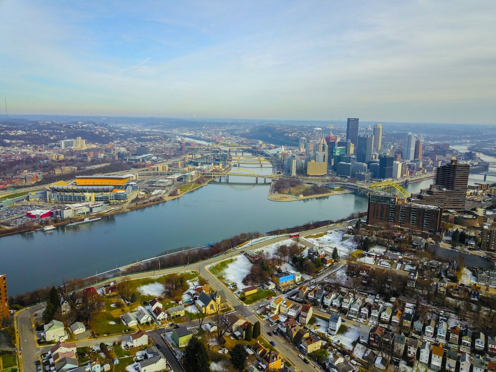 DJI FC220 sample photo. Pittsburgh, aerial, city photography