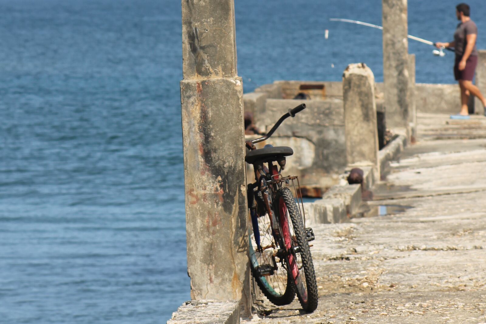 Canon EOS 1100D (EOS Rebel T3 / EOS Kiss X50) + Canon EF75-300mm f/4-5.6 sample photo. Bicycle, beach, port photography