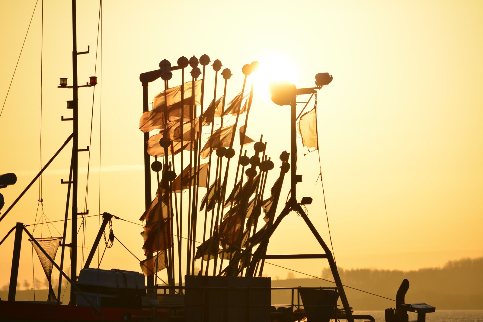 Nikon D5200 sample photo. Ship, sunset, flags photography