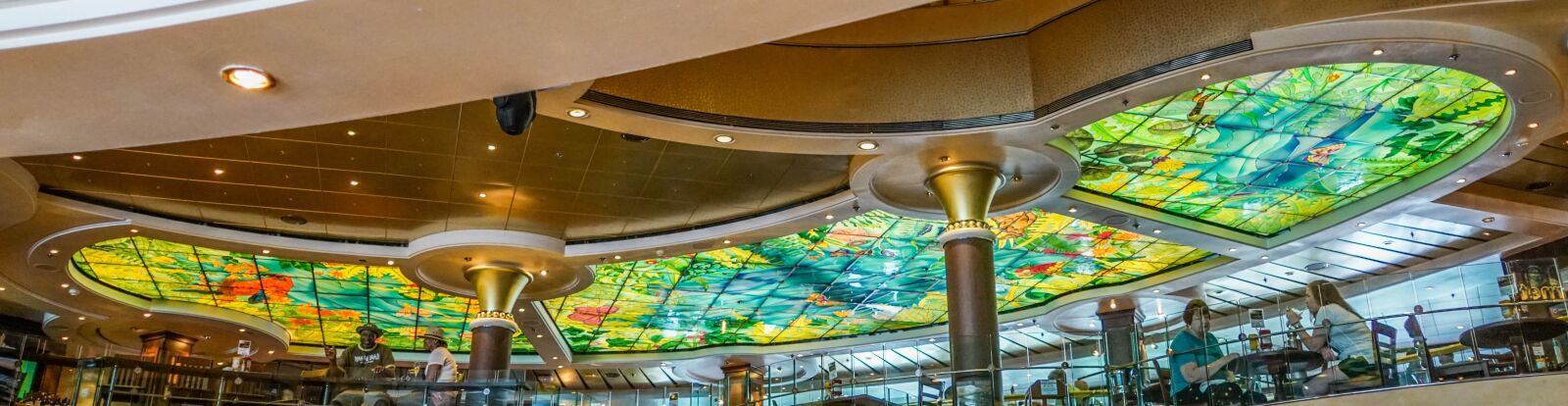 Sony a7R II + Sony FE 24-240mm F3.5-6.3 OSS sample photo. Stained glass ceiling, cruise photography