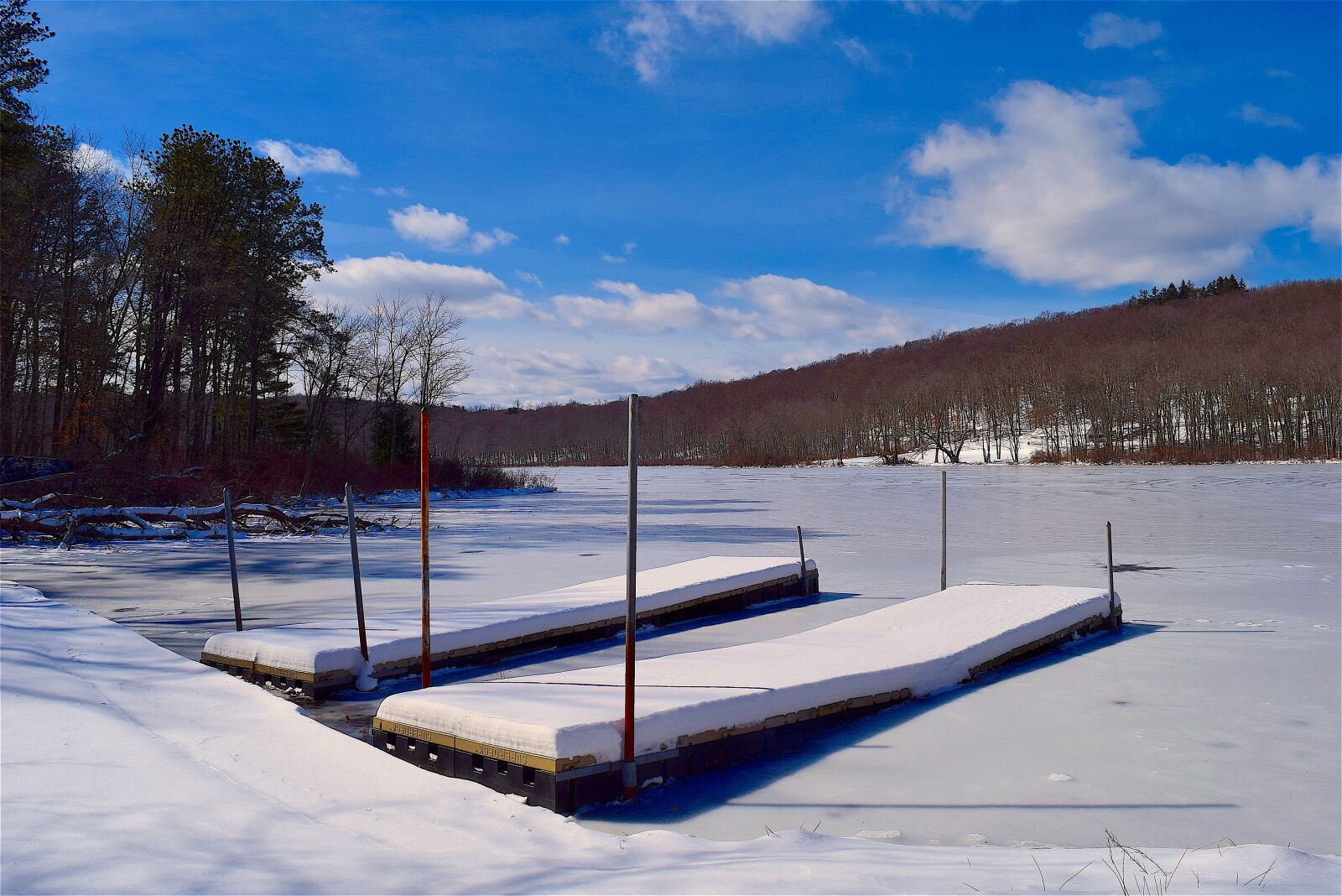 Nikon D3300 sample photo. Dock, winter, lake photography