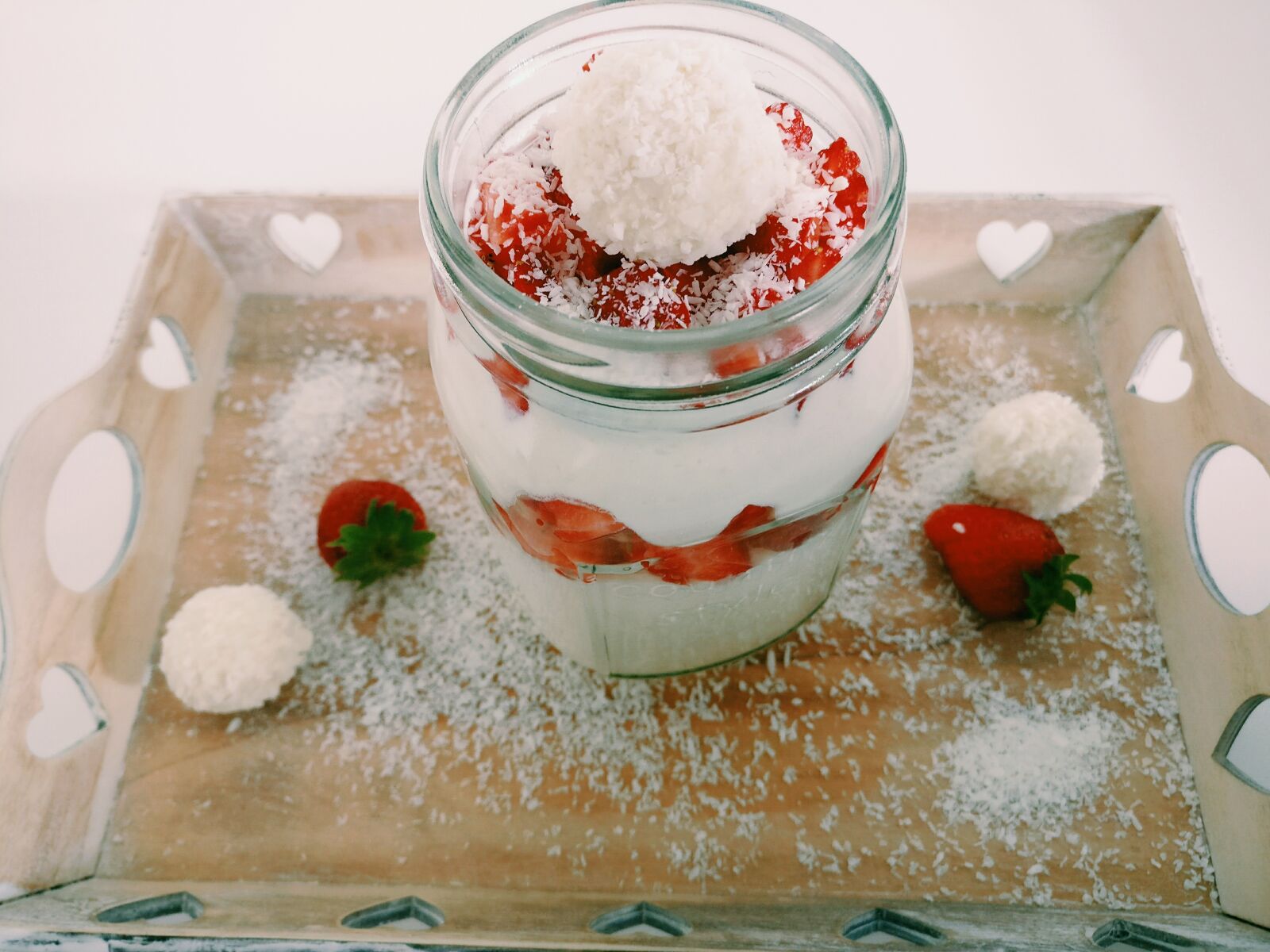 OnePlus A3003 sample photo. Dessert, strawberries, coconut photography