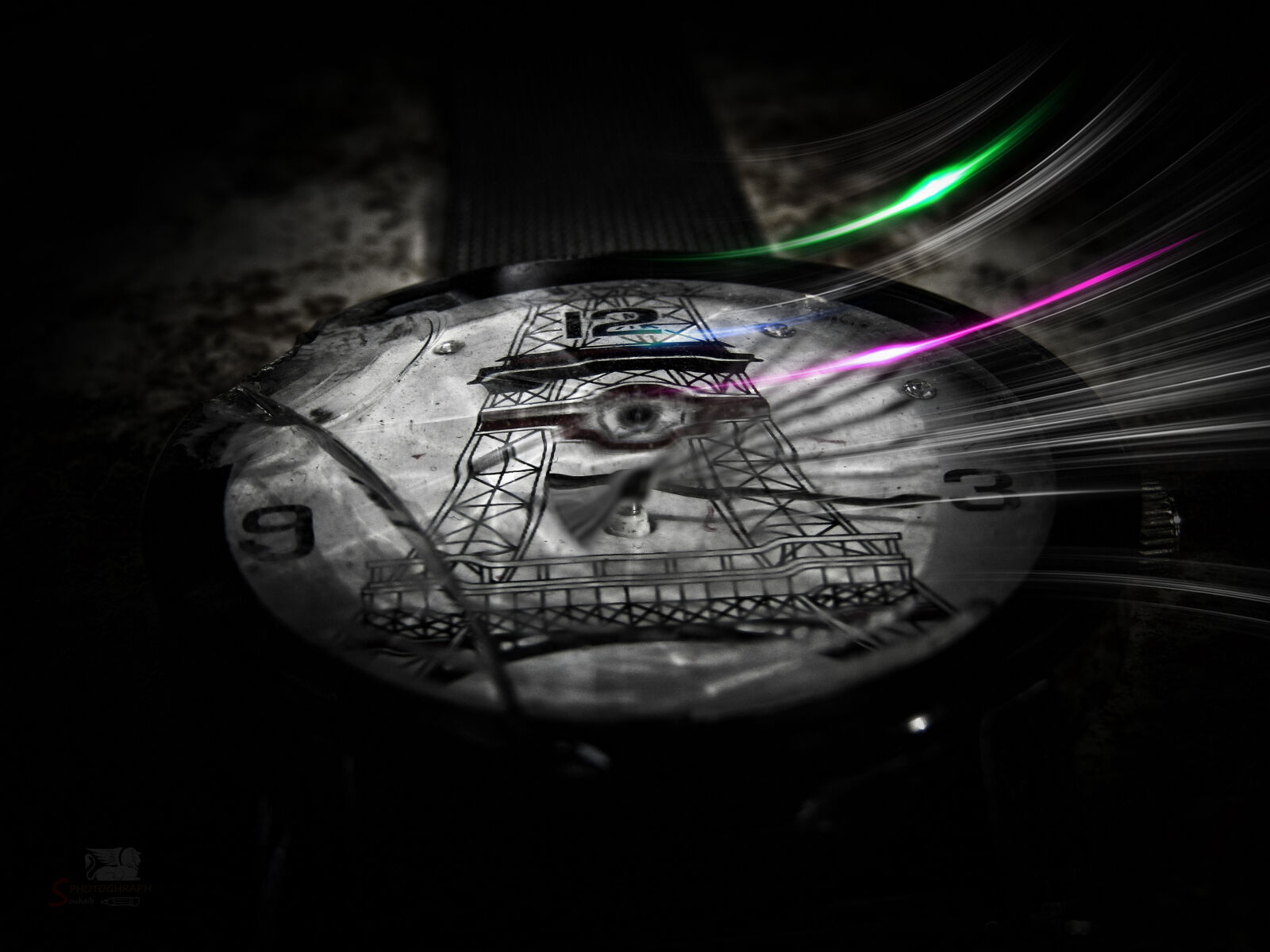 Canon PowerShot SX410 IS sample photo. Clock, clock, face, dark photography