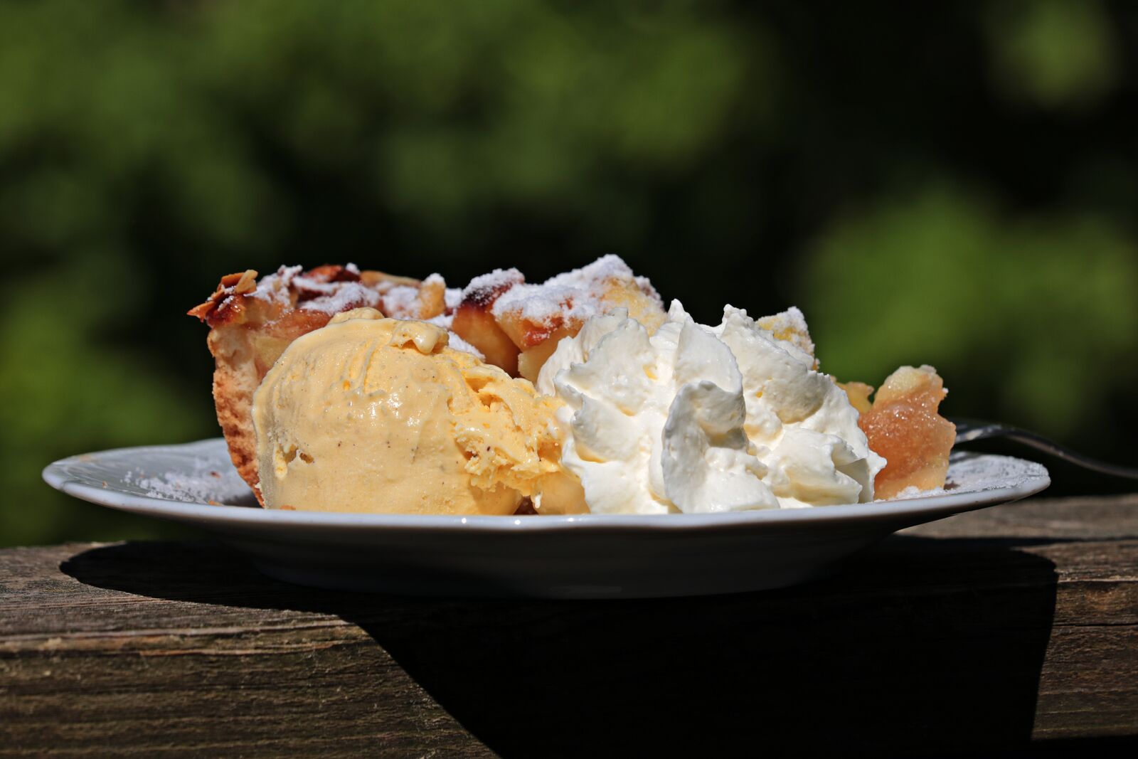 Canon EF-S 55-250mm F4-5.6 IS STM sample photo. Apple pie, cream, vanilla photography