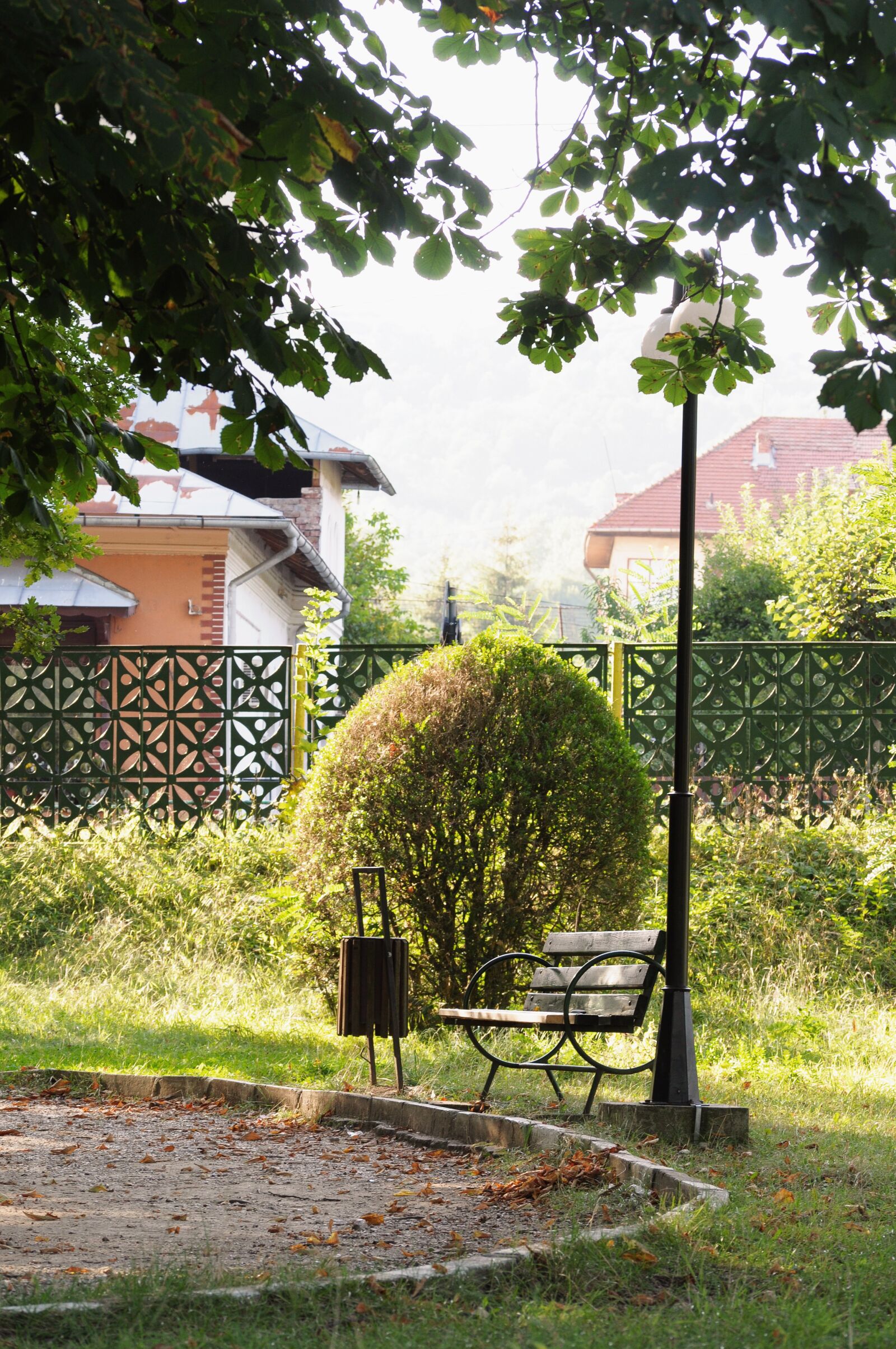 Nikon D5000 sample photo. Park, bench, nature photography