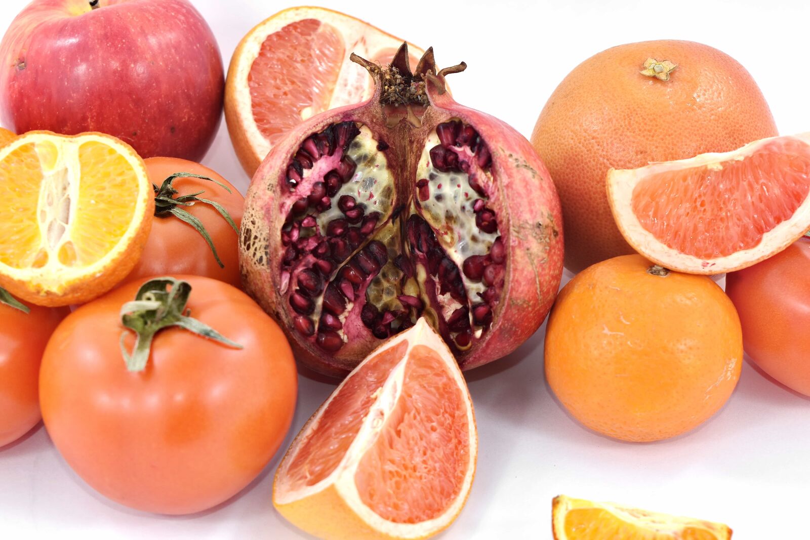 Nikon D5500 sample photo. Apple, cross section, grapefruit photography