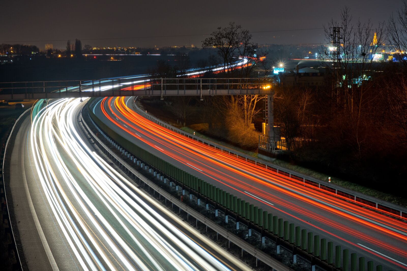 Sony a7 II sample photo. Highway, night, lights photography