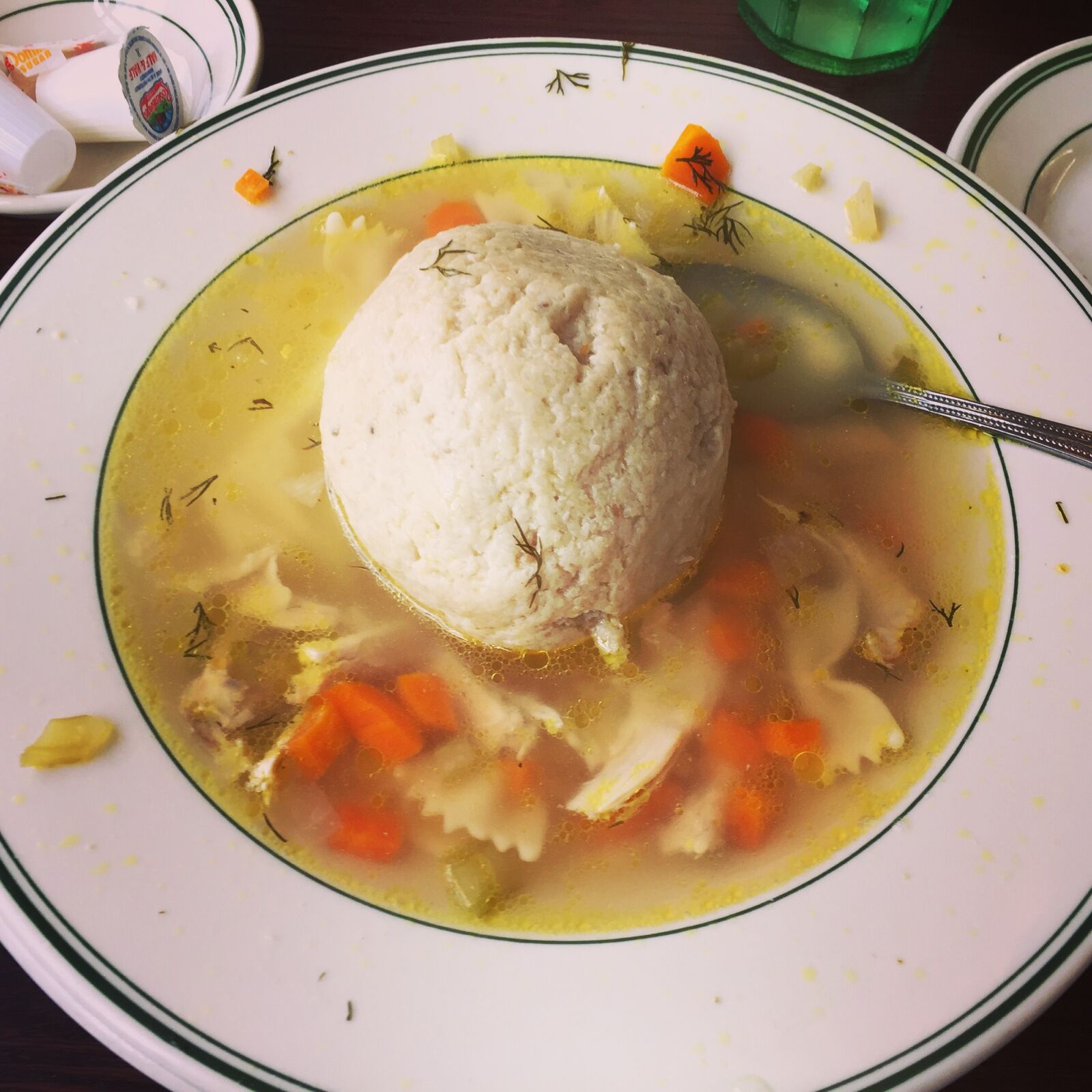 iPhone 6 Plus back camera 4.15mm f/2.2 sample photo. Deli, matzo, ball, soup photography