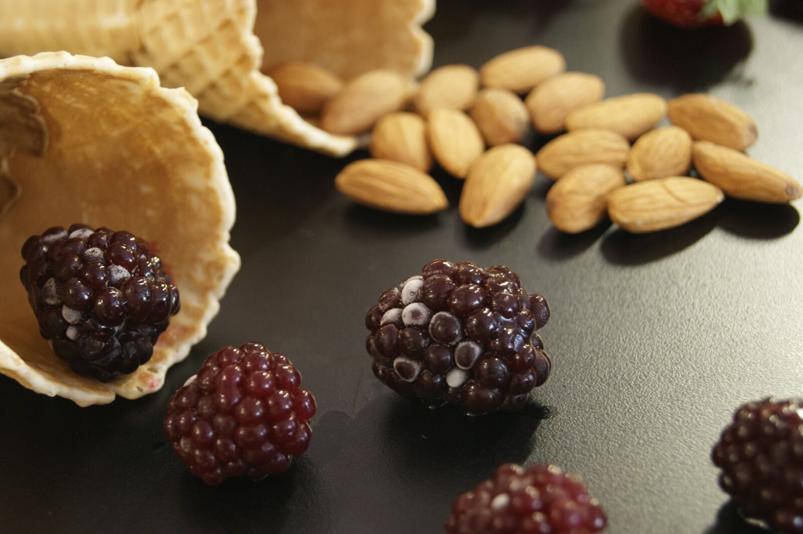 Sony Alpha DSLR-A290 sample photo. Almond, fruit, food photography