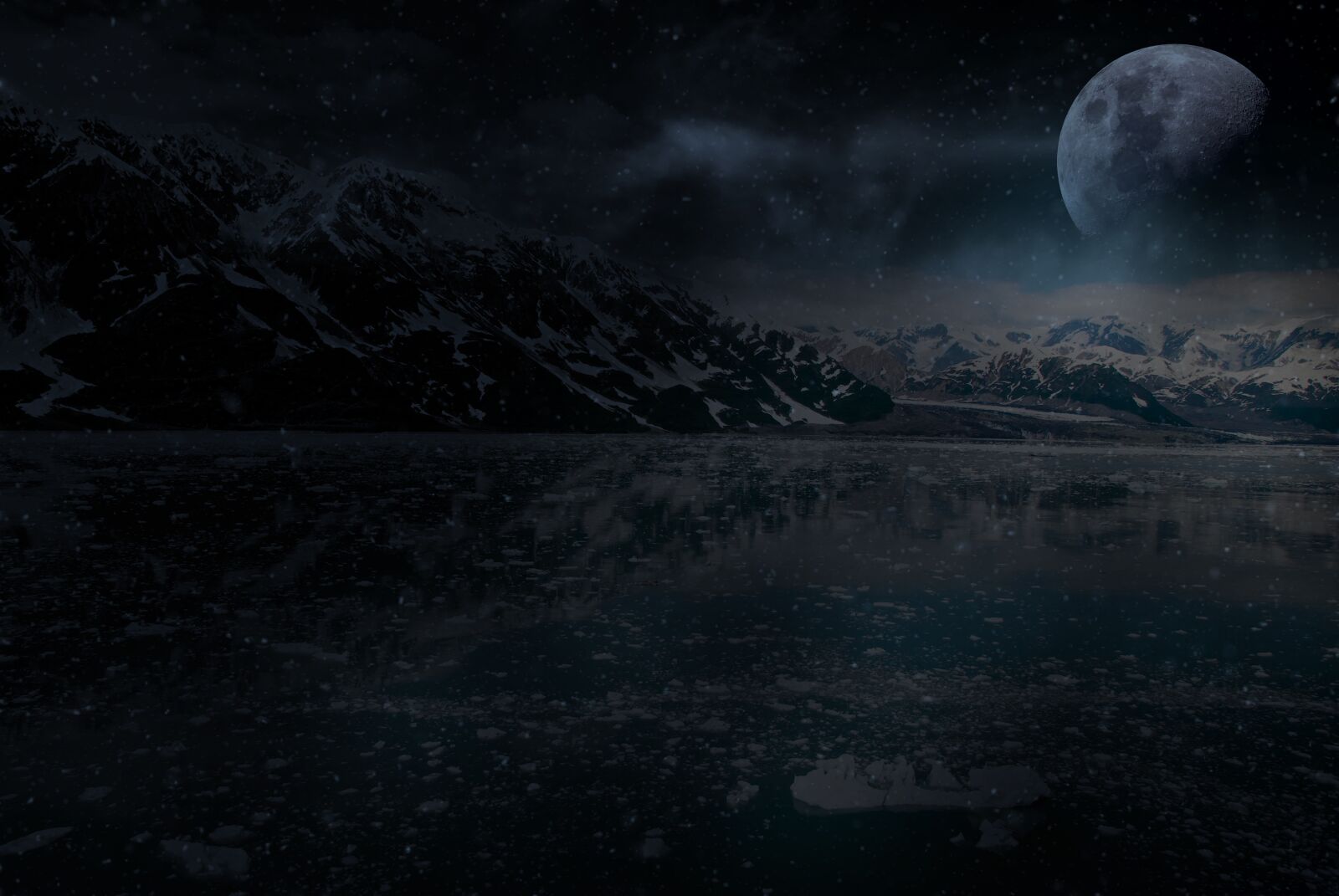 Nikon D80 sample photo. Moonlight, winter, landscape photography