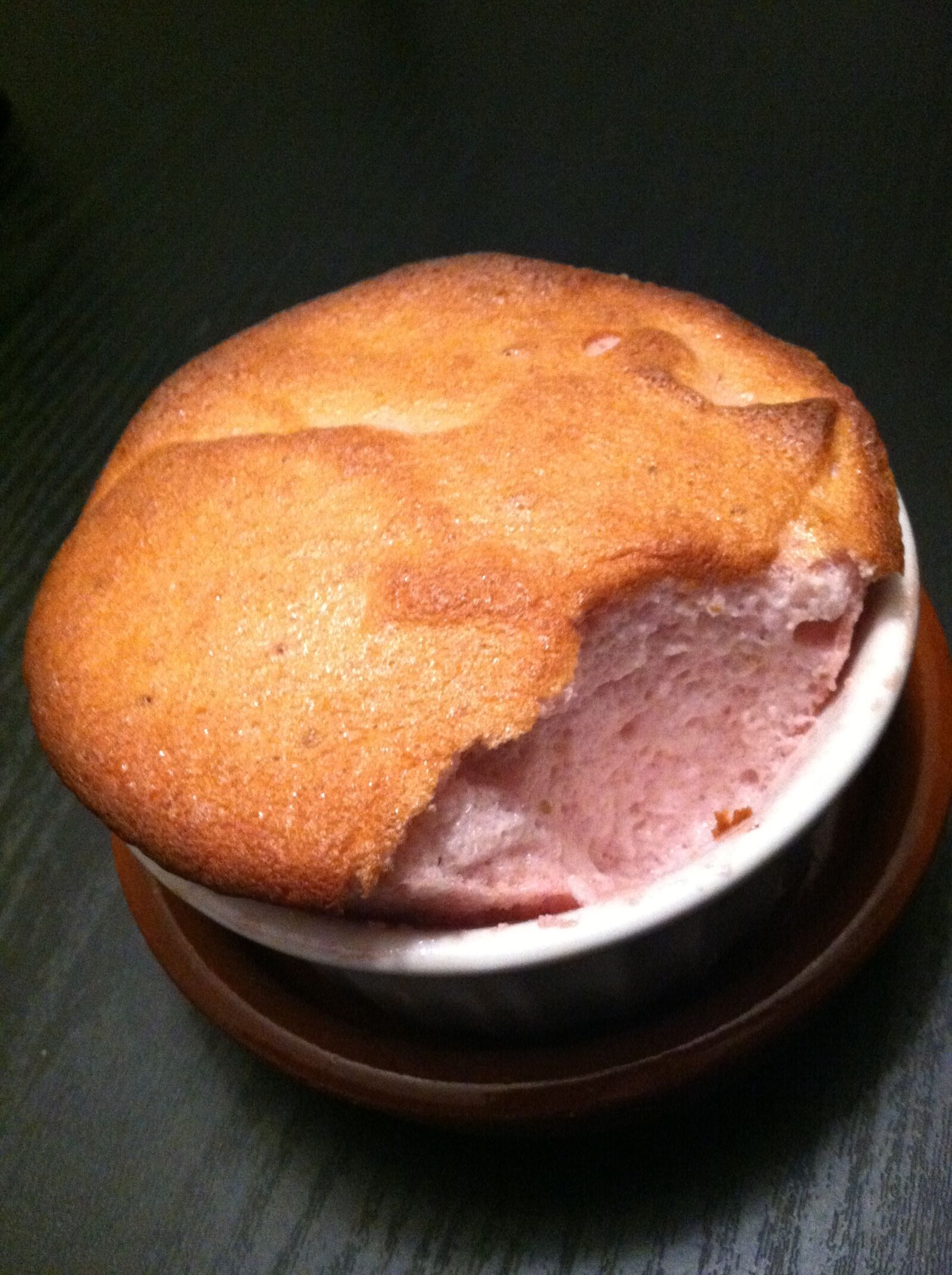 Apple iPhone 4 sample photo. Souffle, strawberry, dessert photography