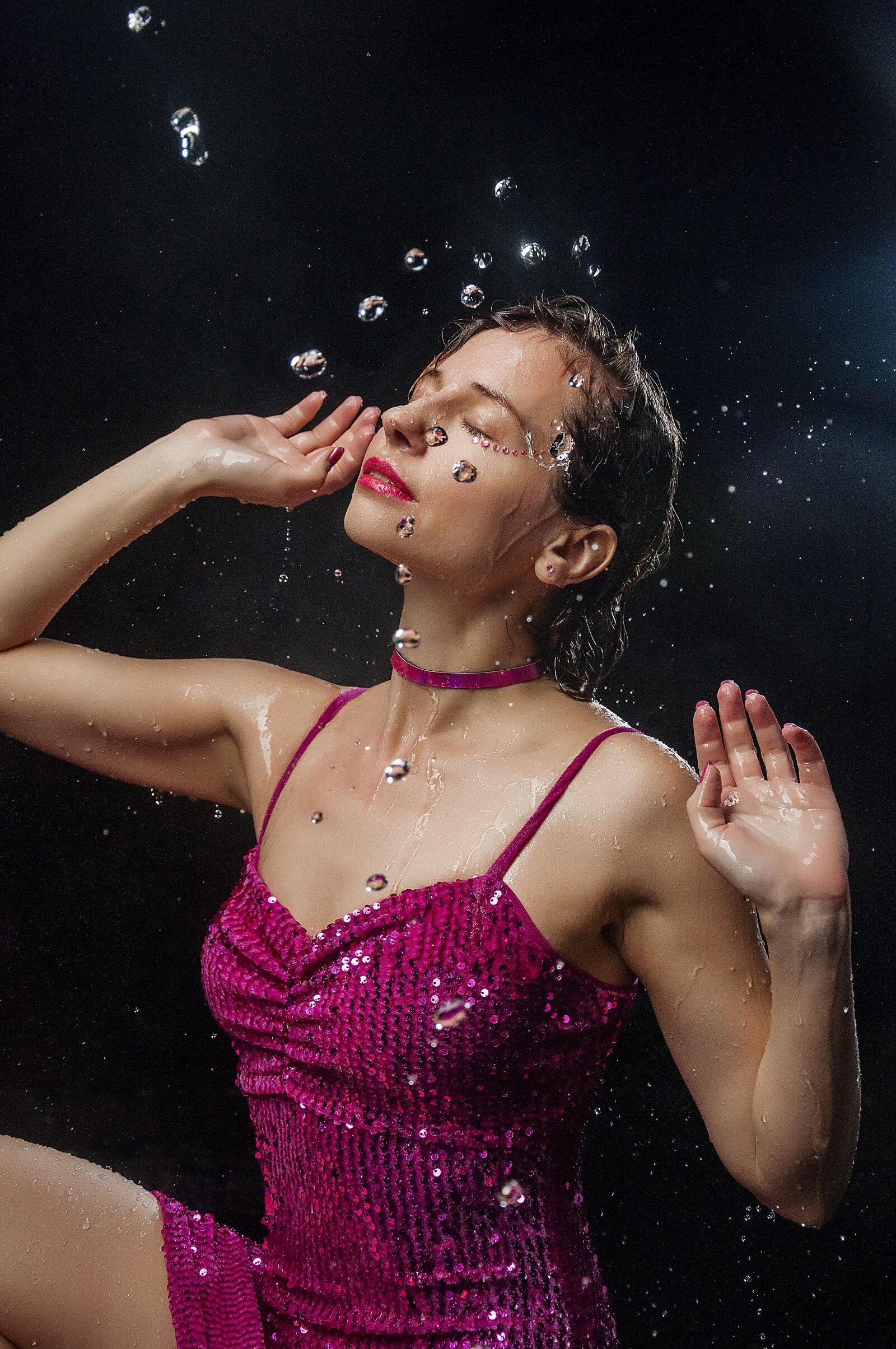 Nikon D90 sample photo. Spray, glitter, glamour photography
