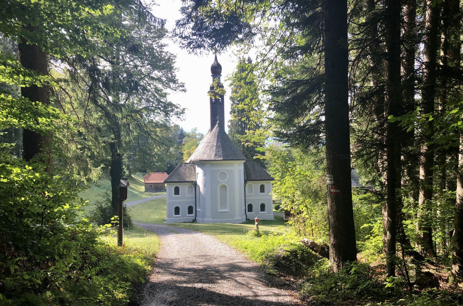 iPhone X back dual camera 4mm f/1.8 sample photo. Church, trees, lonely photography