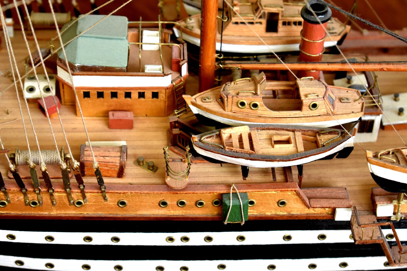 Nikon D3400 sample photo. Detail, life boats, deck photography