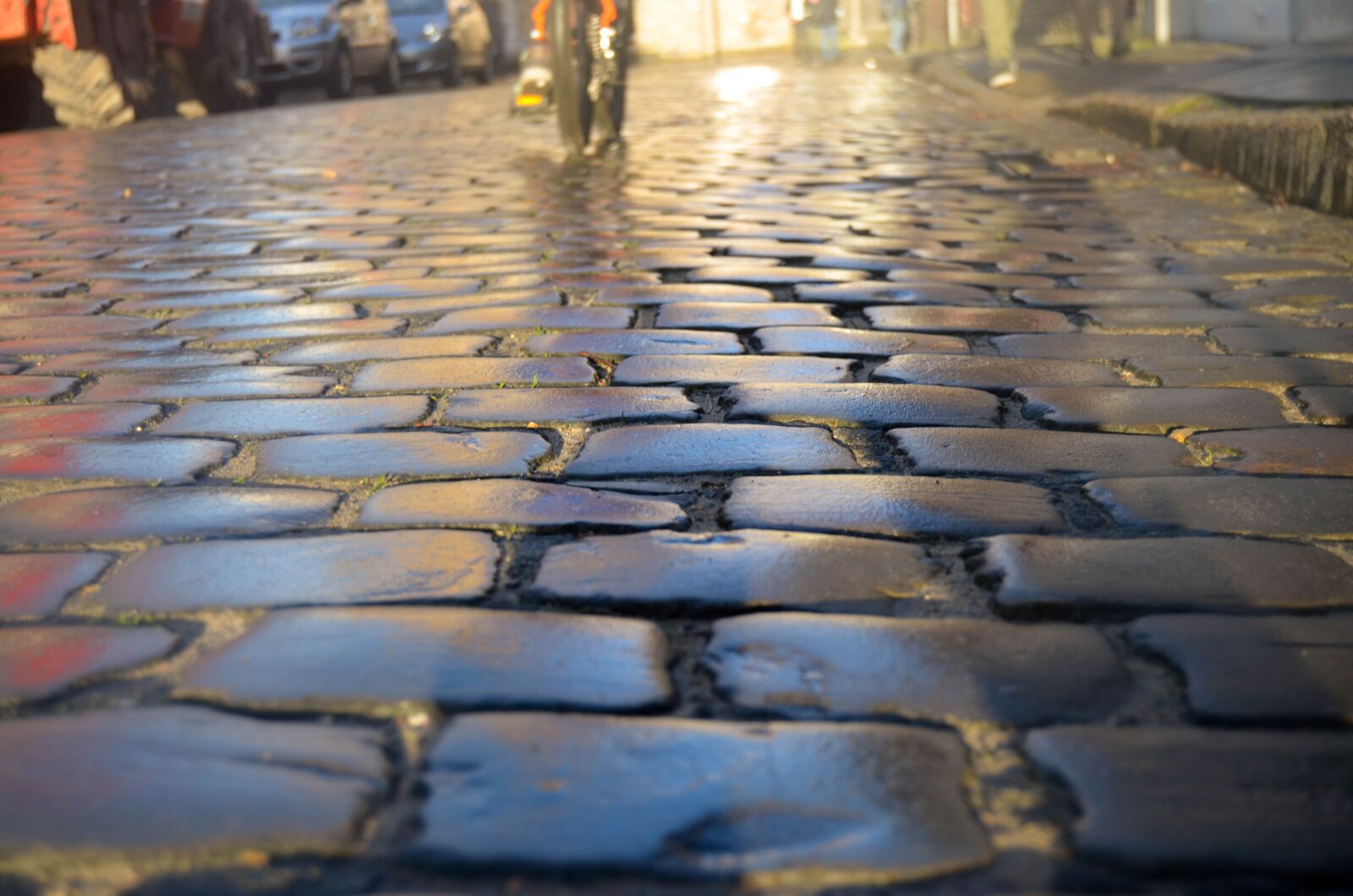 Nikon D5100 sample photo. Sidewalk, rain, brugge photography