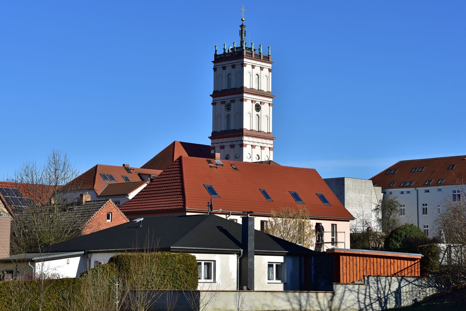 Nikon D7200 sample photo. Neustrelitz, city church, sunshine photography