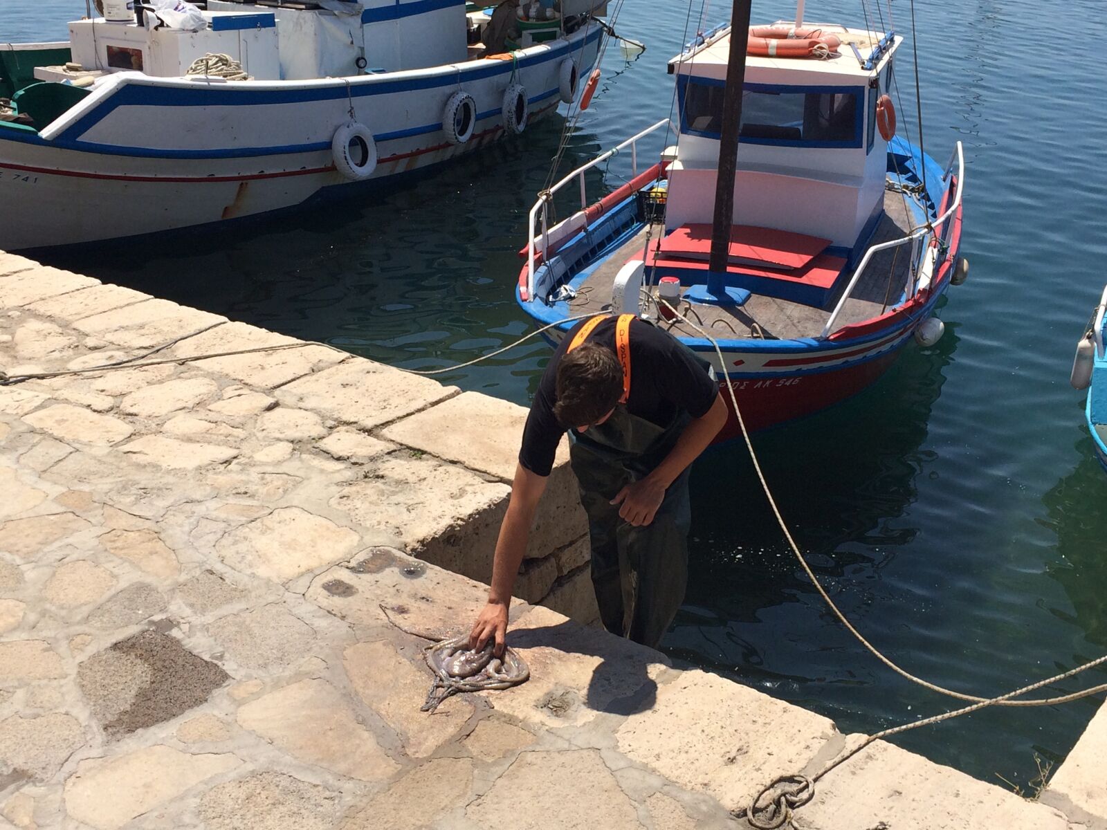 iPhone 5s back camera 4.15mm f/2.2 sample photo. Fishing boats, greece, holiday photography
