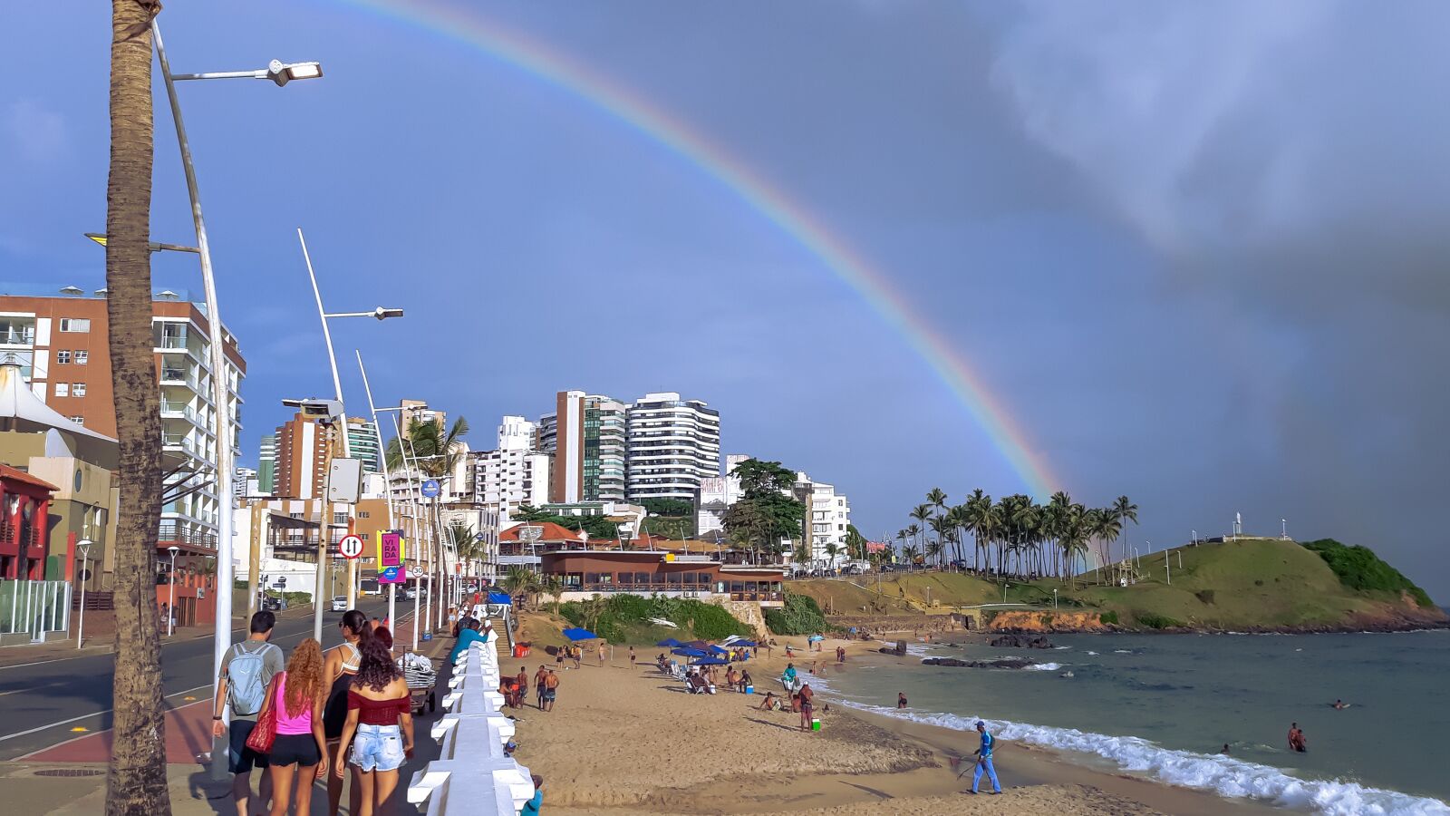 Samsung Galaxy J5 Pro sample photo. Rainbow, city, beach photography