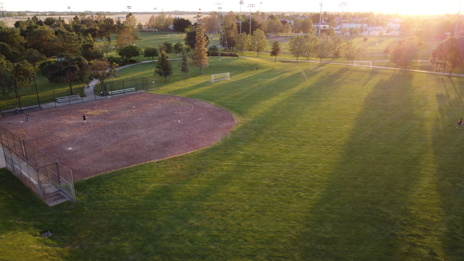 DJI FC7203 sample photo. Drone, park, baseball field photography