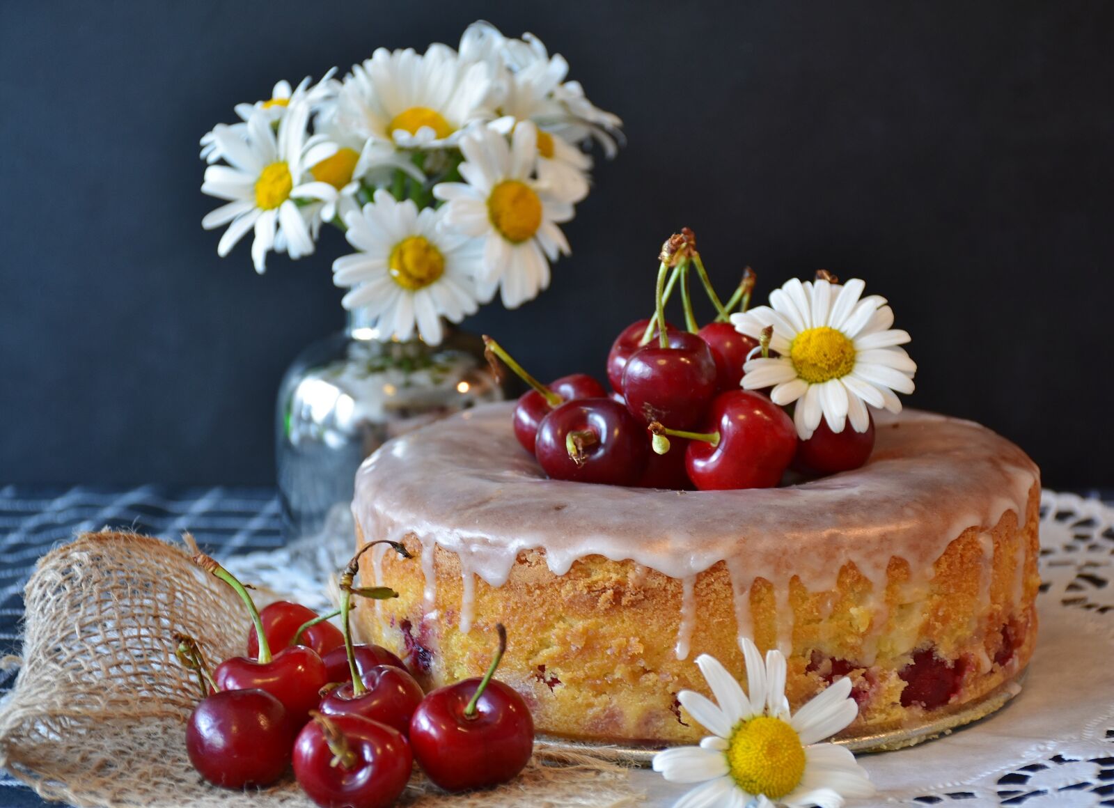 Nikon D7200 sample photo. Cherry pie, cake, cherries photography