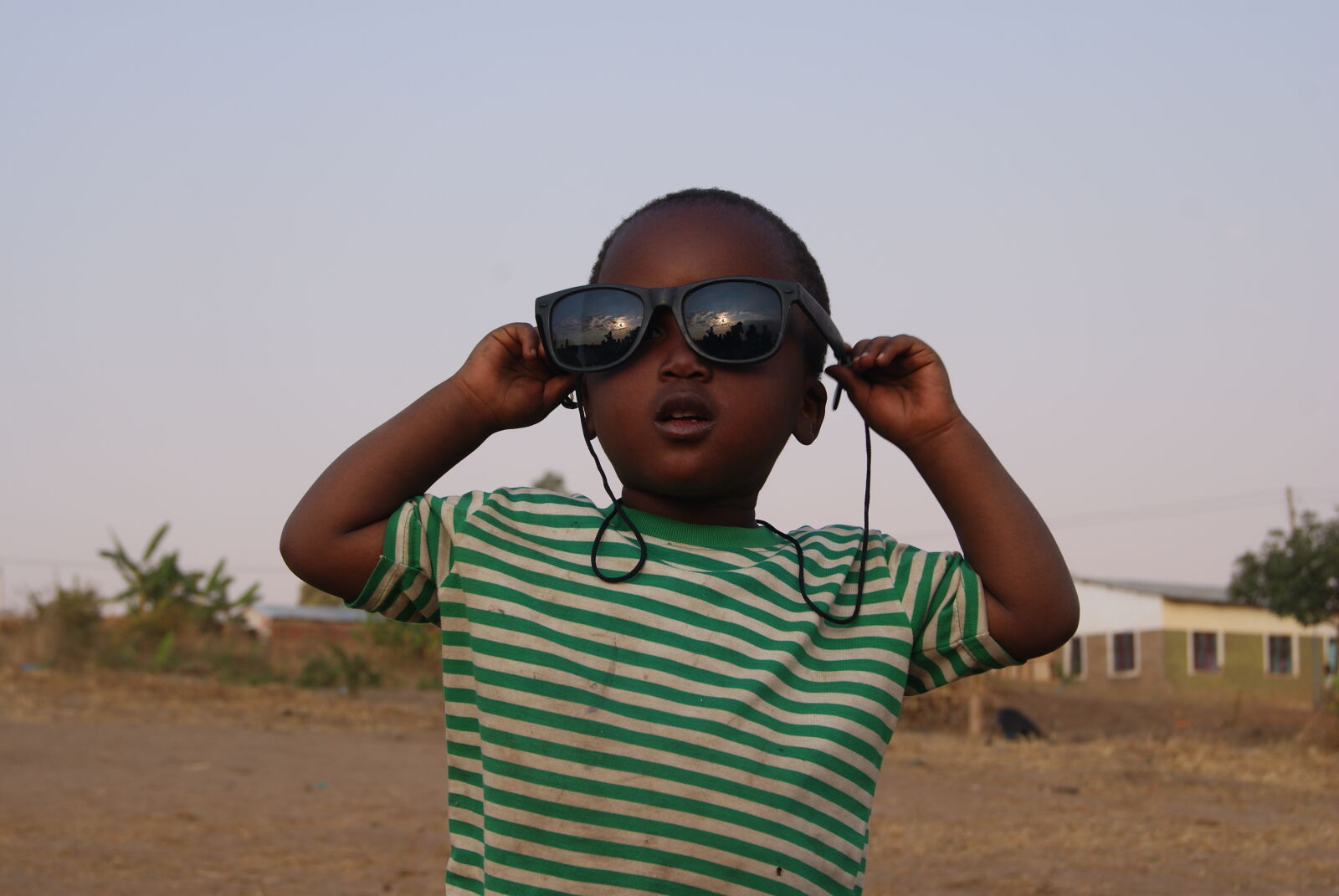 Sony Alpha DSLR-A230 + Sony DT 18-55mm F3.5-5.6 SAM sample photo. Africa, child, kid, sunglasses photography