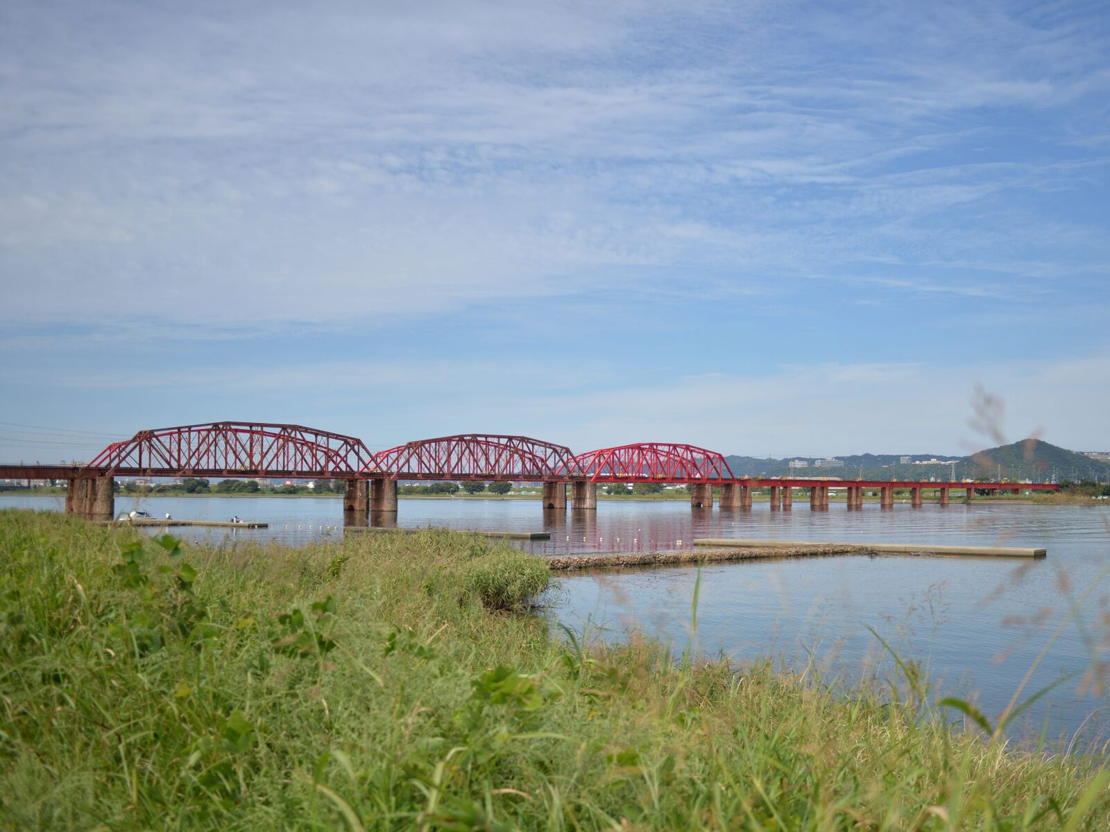 Nikon Df sample photo. Electric train, river, bridge photography