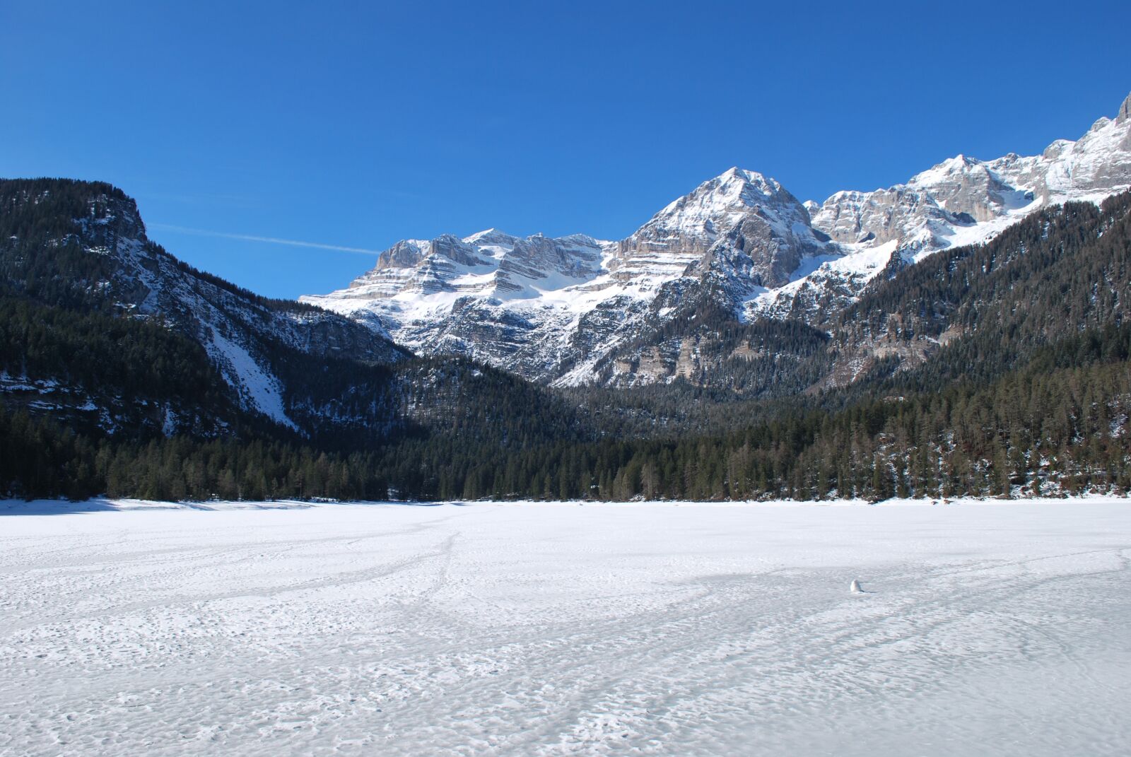 Nikon D60 sample photo. The frozen lake, dolomites photography