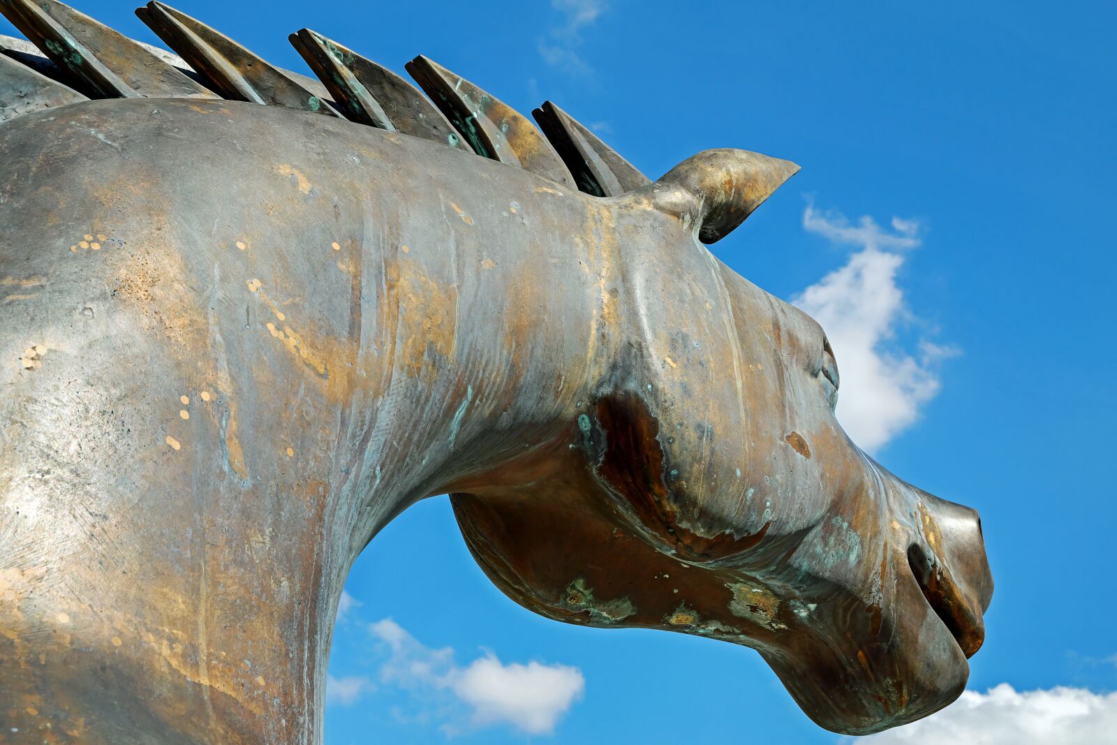 Fujifilm X-T10 sample photo. Sculpture, horse, steel ross photography