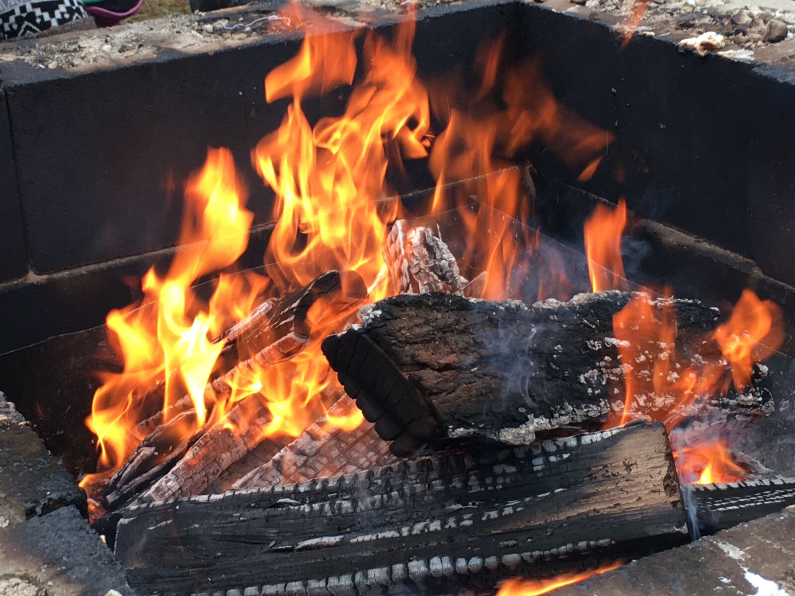 Apple iPhone 6s Plus sample photo. Wood fire, fire pit photography