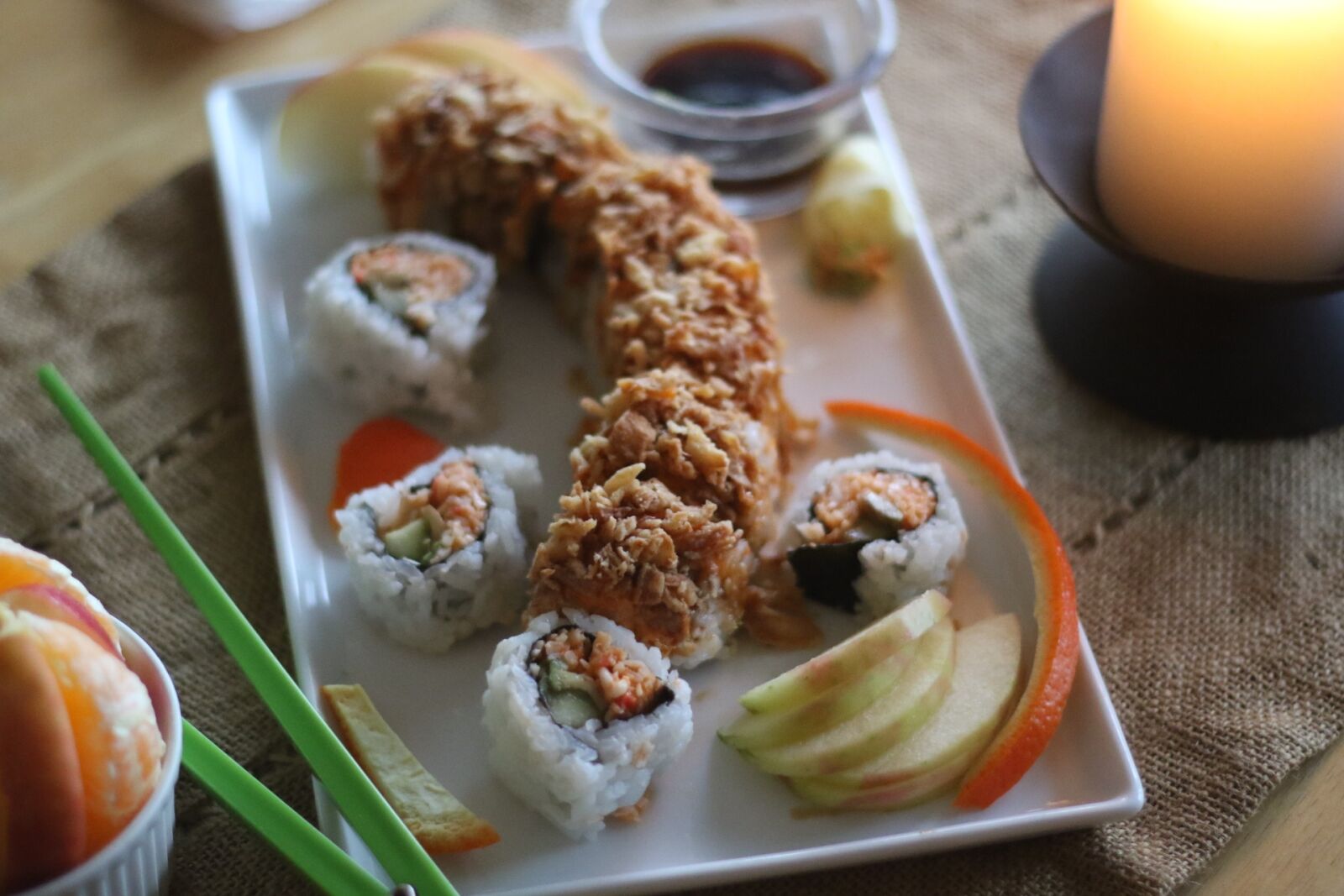 Canon EOS 7D Mark II sample photo. Sushi, food arrangement, dragon photography