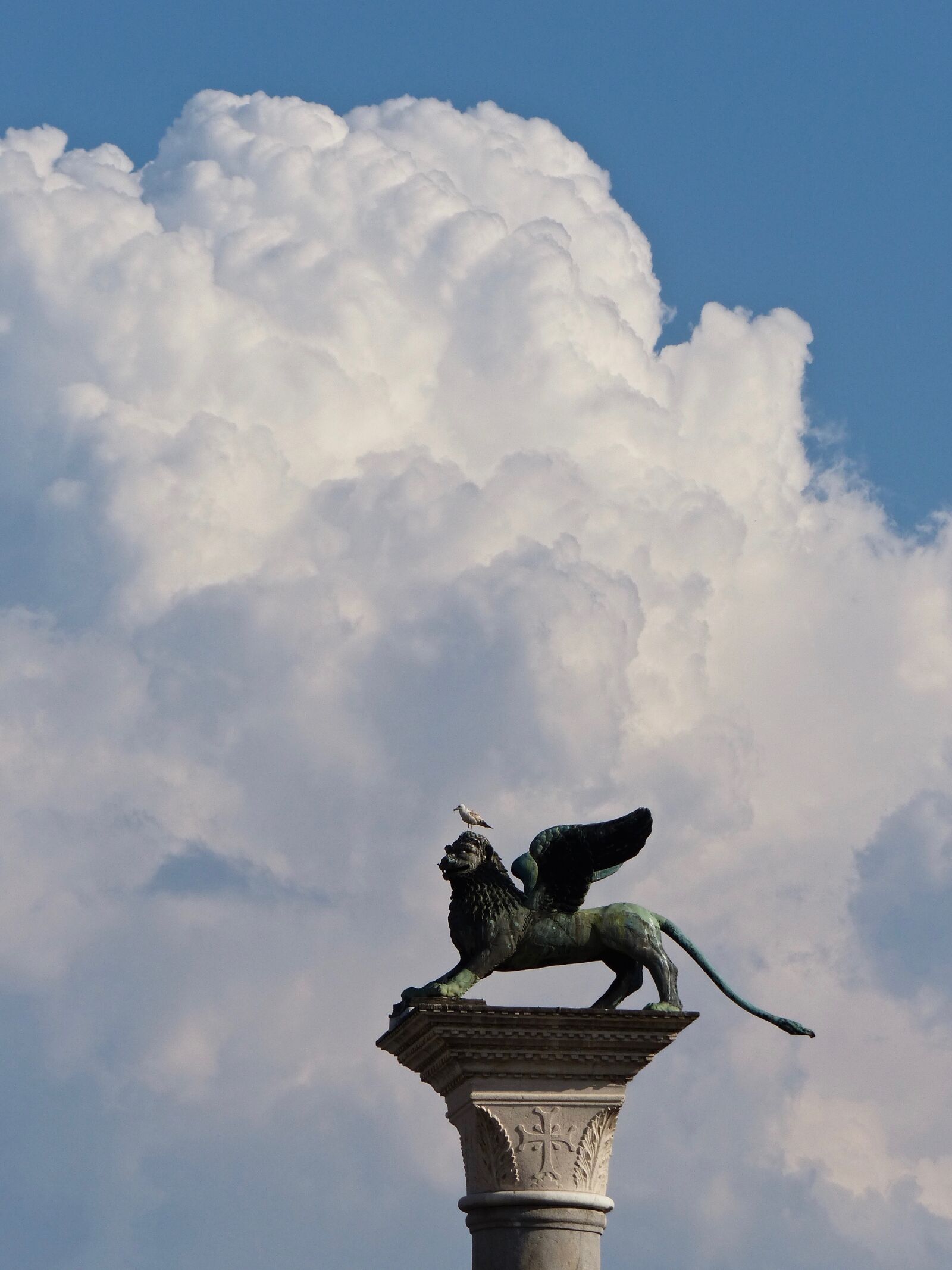 Panasonic Lumix DMC-FZ200 sample photo. Venice, lion, cloud photography