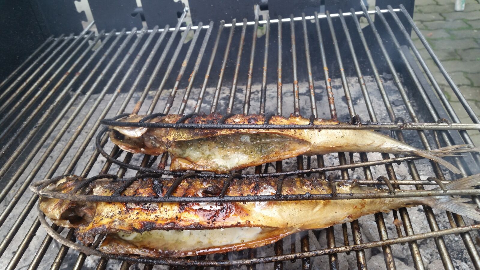 Samsung Galaxy S5 sample photo. Mackerel, fish, barbecue photography