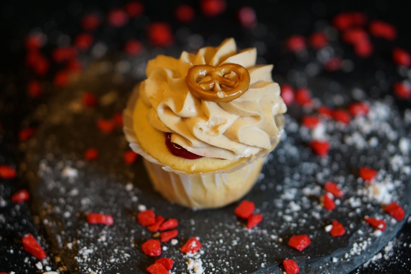 Sony a5100 + E 50mm F1.8 OSS sample photo. Cupcake, peanut, coffee time photography