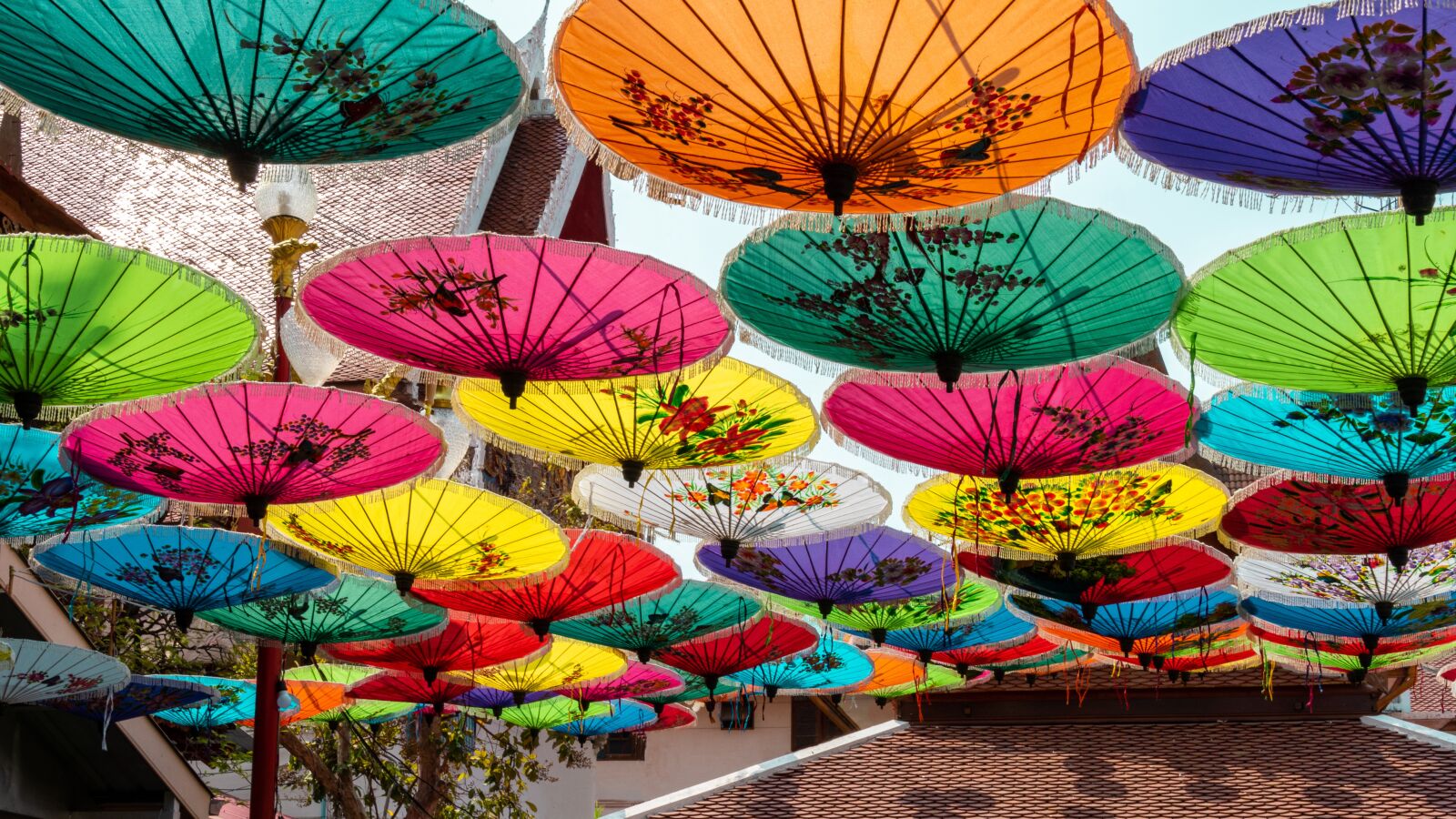 Nikon D5600 sample photo. Umbrellas, sky, colorful photography