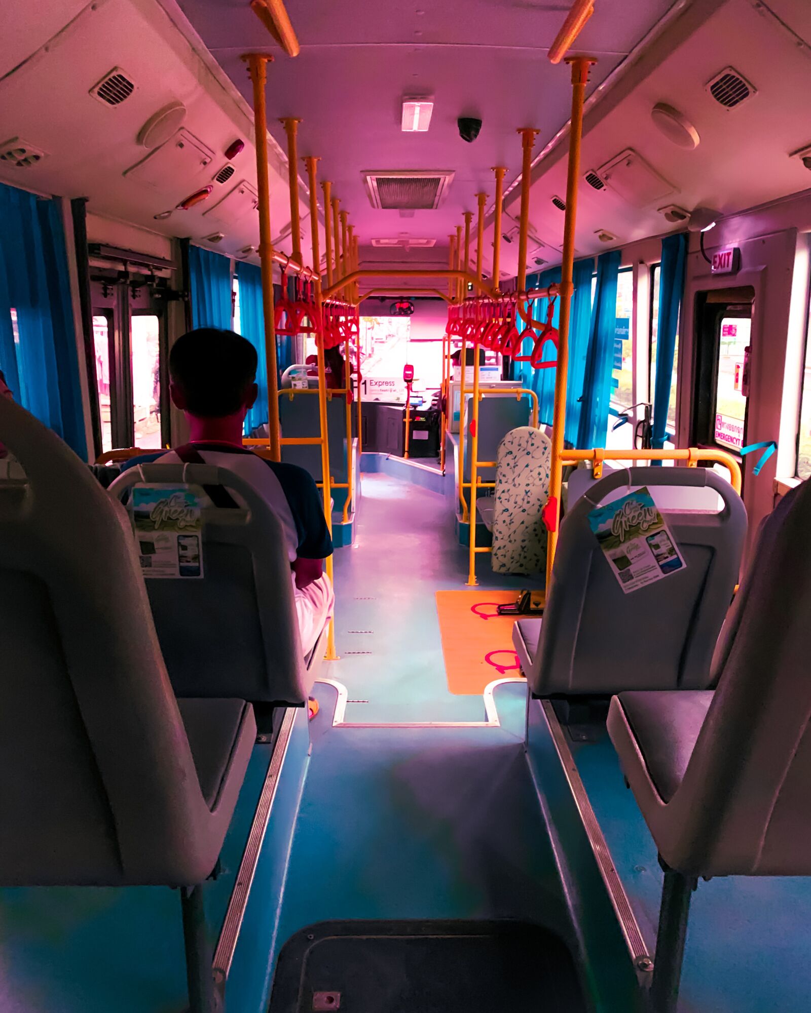 Apple iPhone XR sample photo. Bus, pink, blue photography