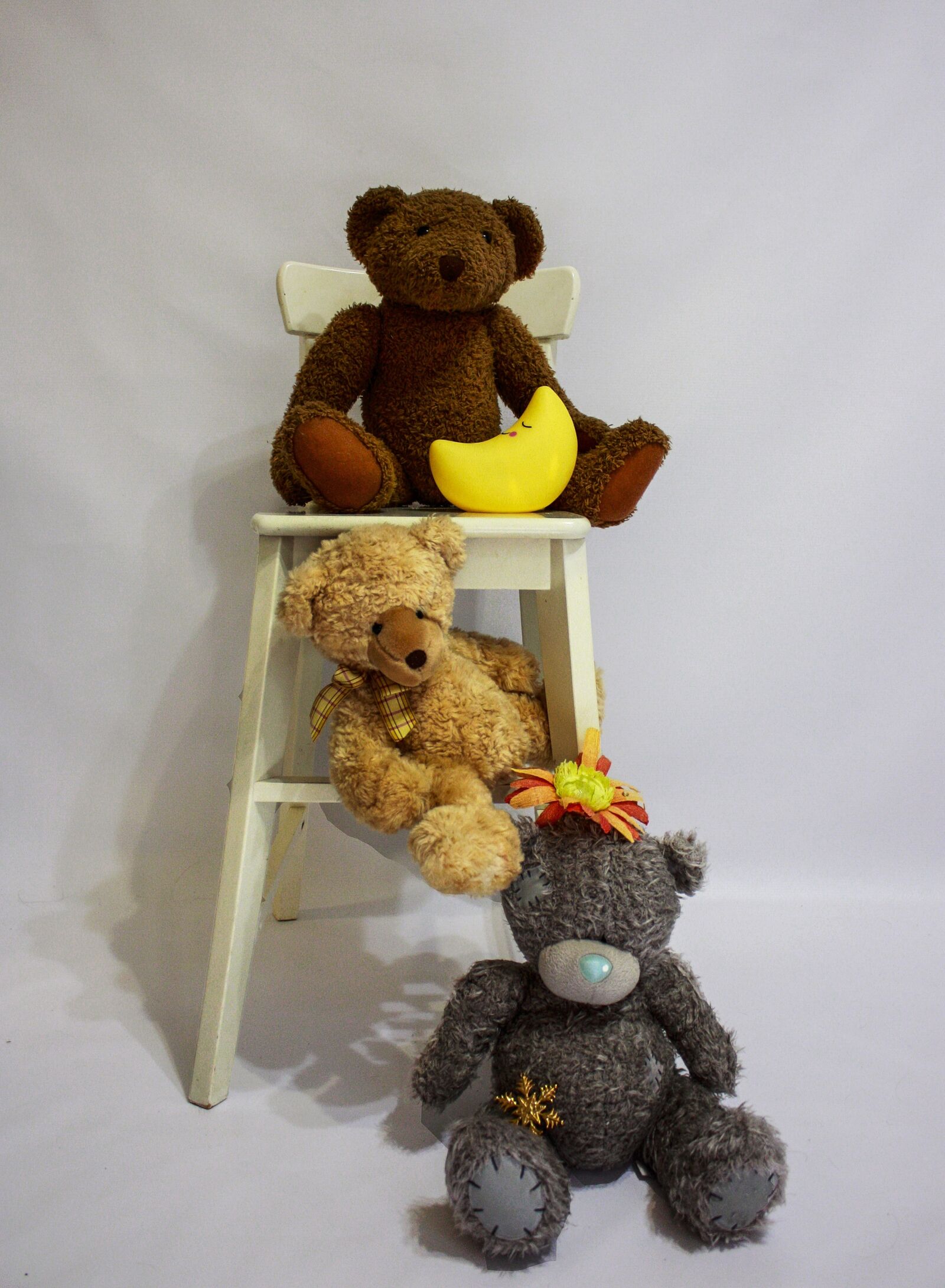 Canon EOS 450D (EOS Rebel XSi / EOS Kiss X2) sample photo. Three teddy bears, toys photography