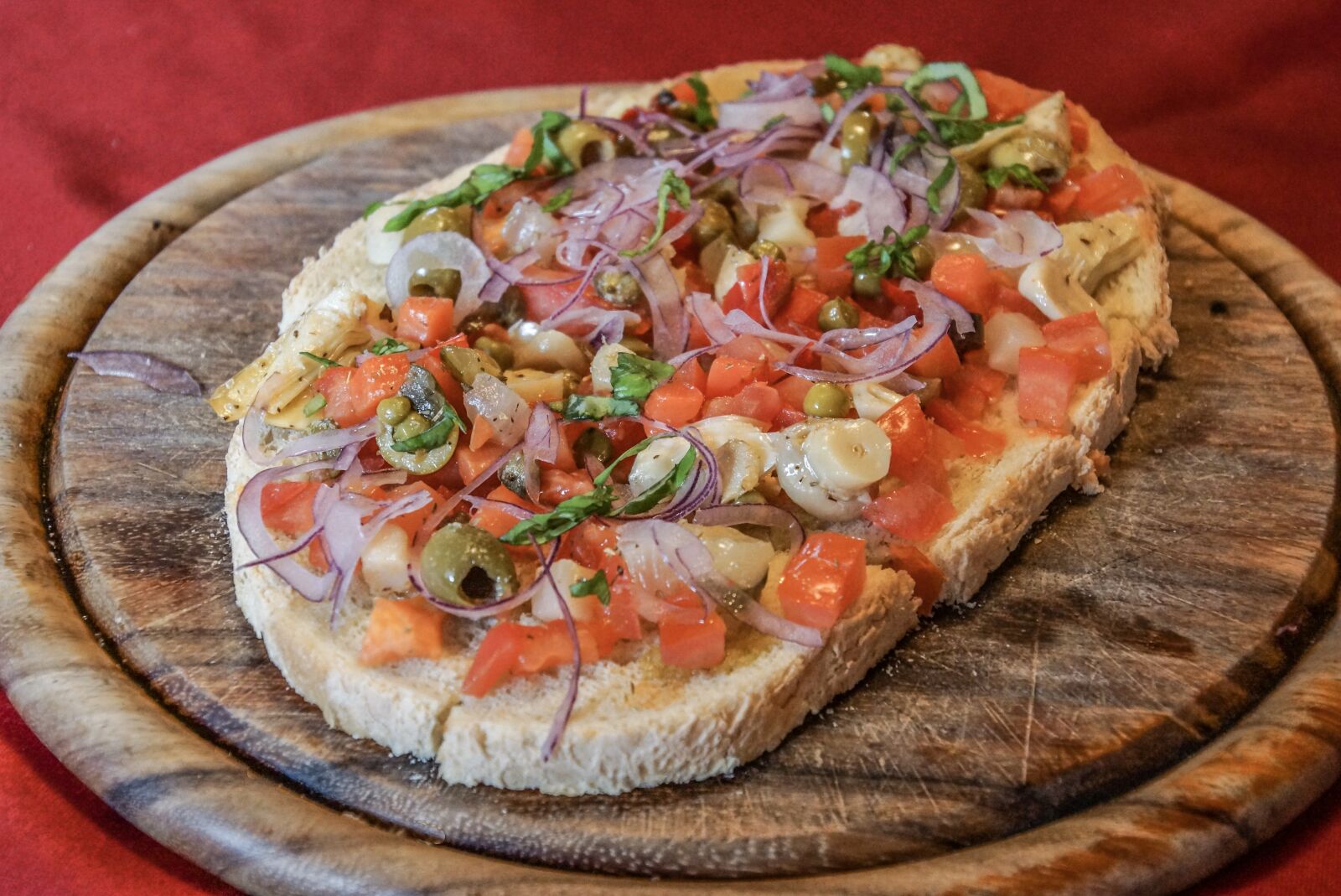 Sony SLT-A65 (SLT-A65V) + Tamron 16-300mm F3.5-6.3 Di II VC PZD Macro sample photo. Bruschetta, bread, eat photography