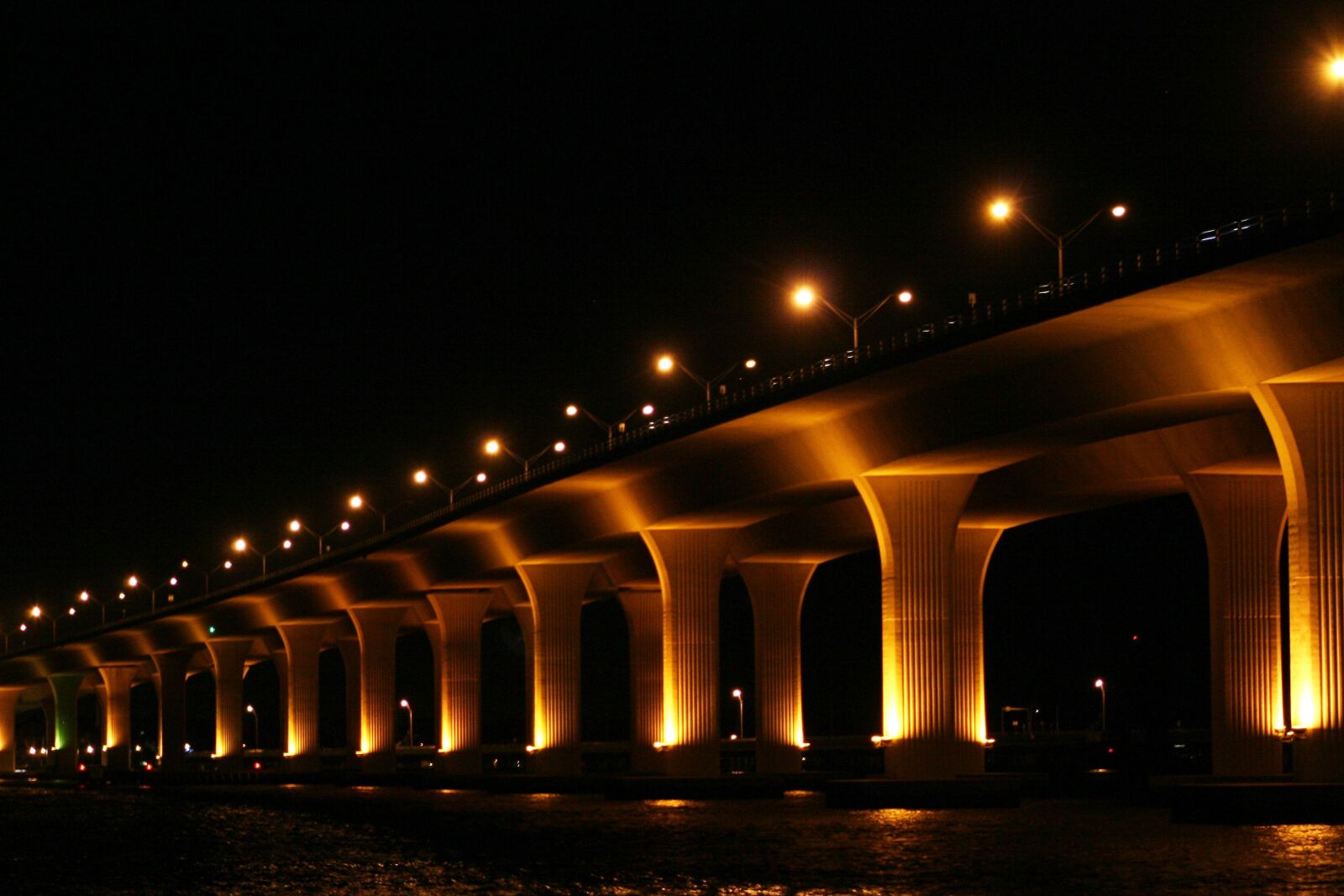 Canon EOS 20D sample photo. Bridge, night, architecture photography