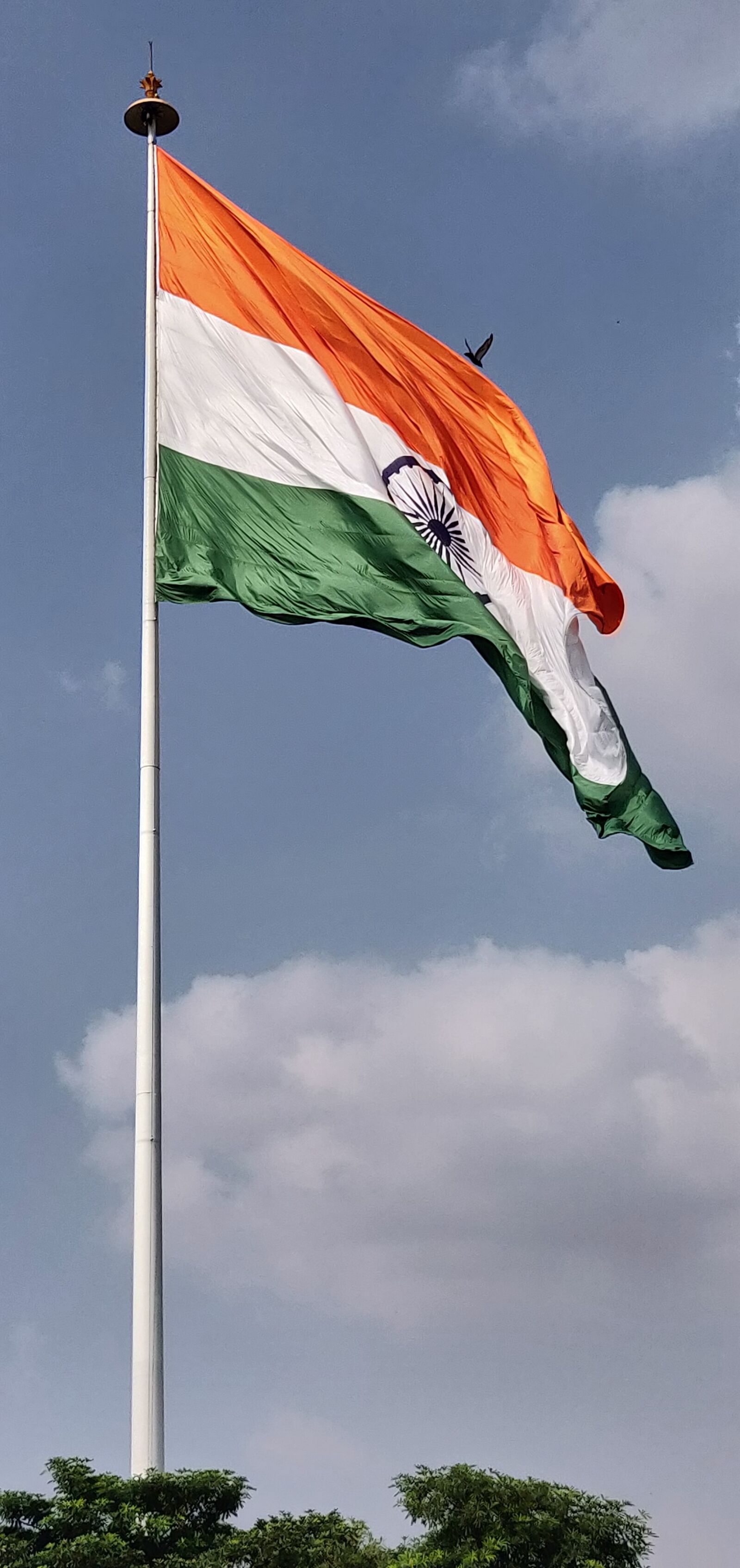 OnePlus A6000 sample photo. Indian flag, cloud, blue photography